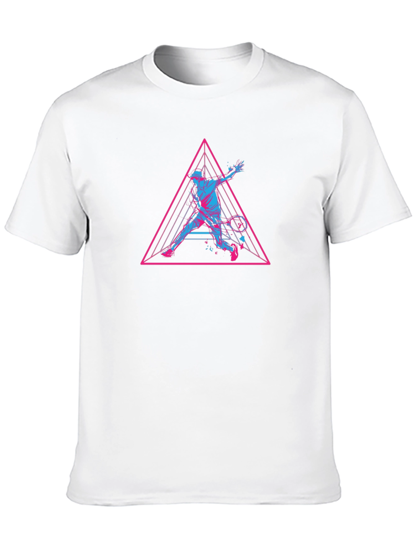 Retro Tennis T-Shirt - Geometric Player Design