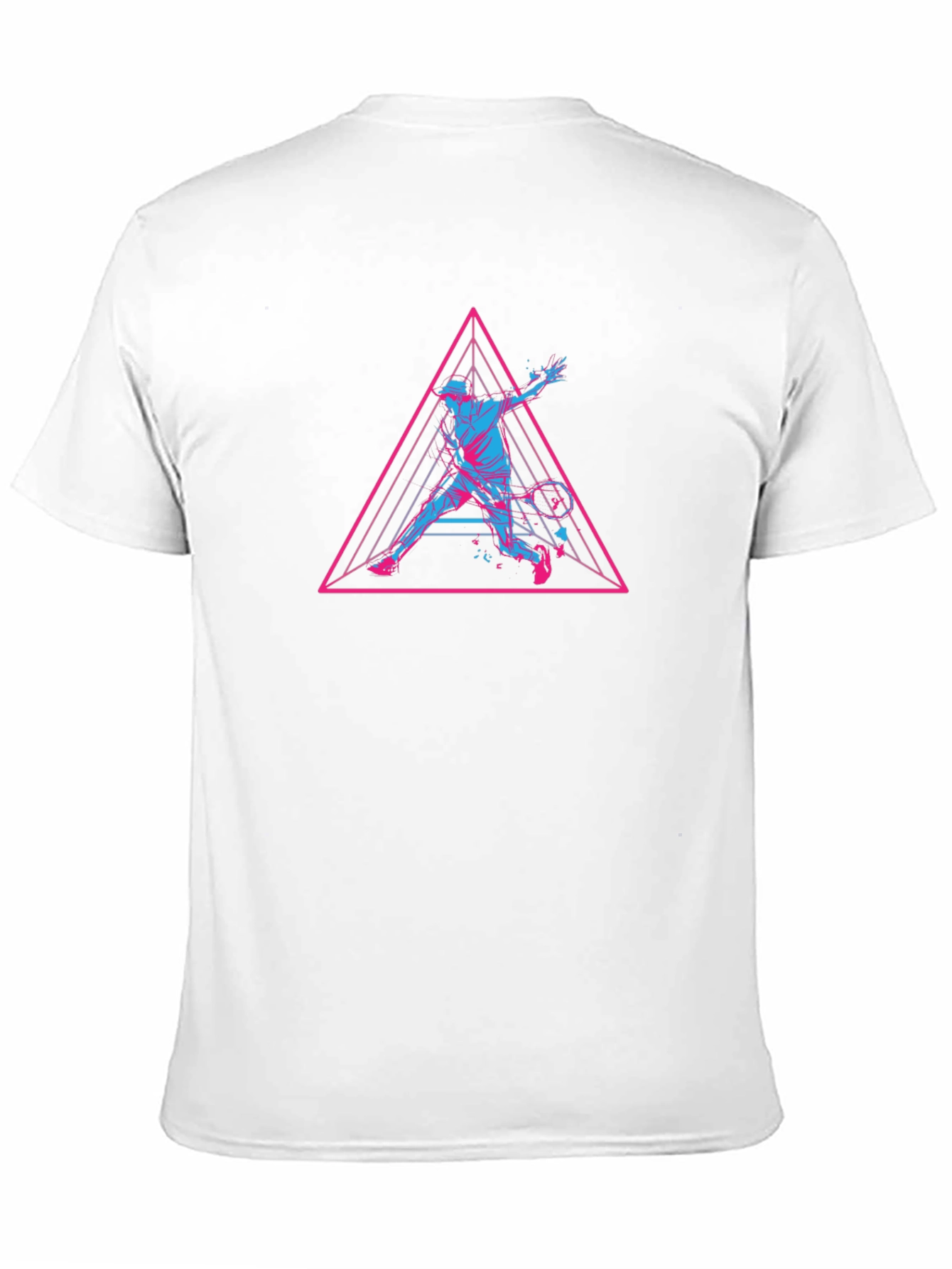 Retro Tennis T-Shirt - Geometric Player Design
