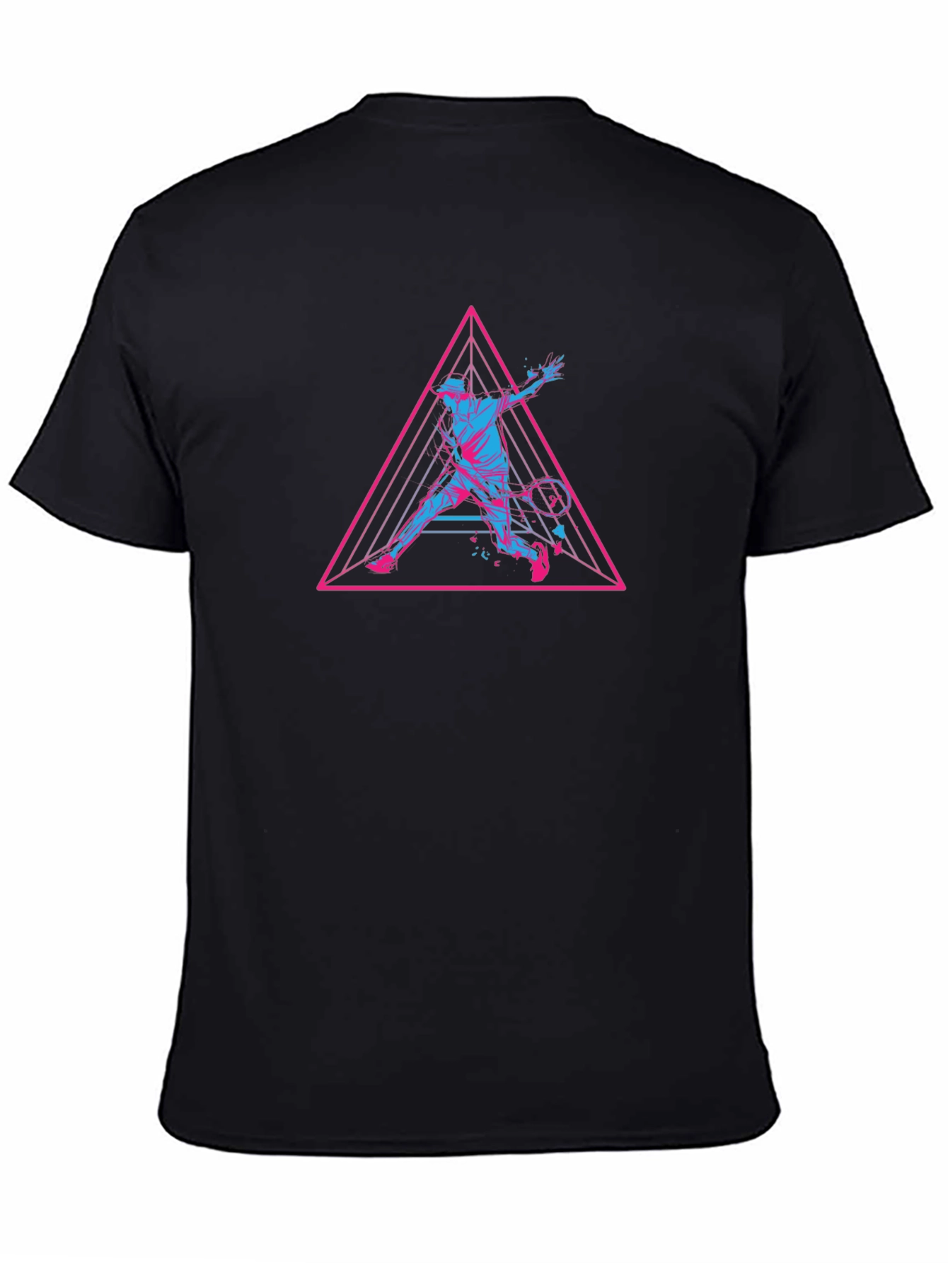Retro Tennis T-Shirt - Geometric Player Design