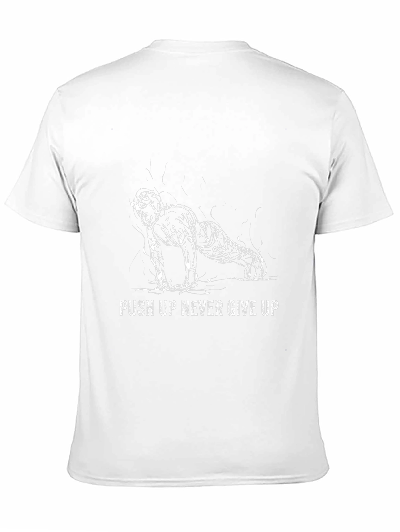 Push Up Never Give Up Black Graphic T-Shirt