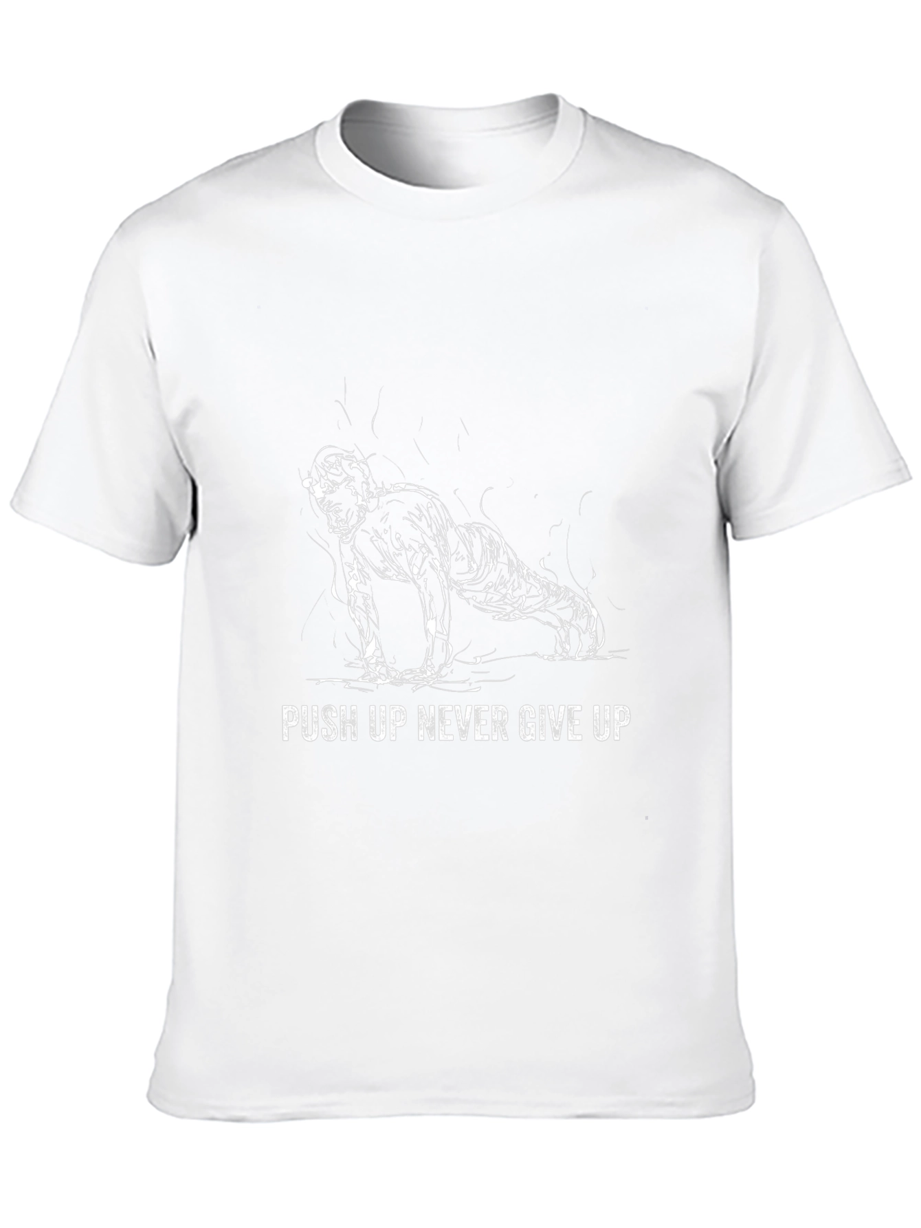 Push Up Never Give Up Black Graphic T-Shirt