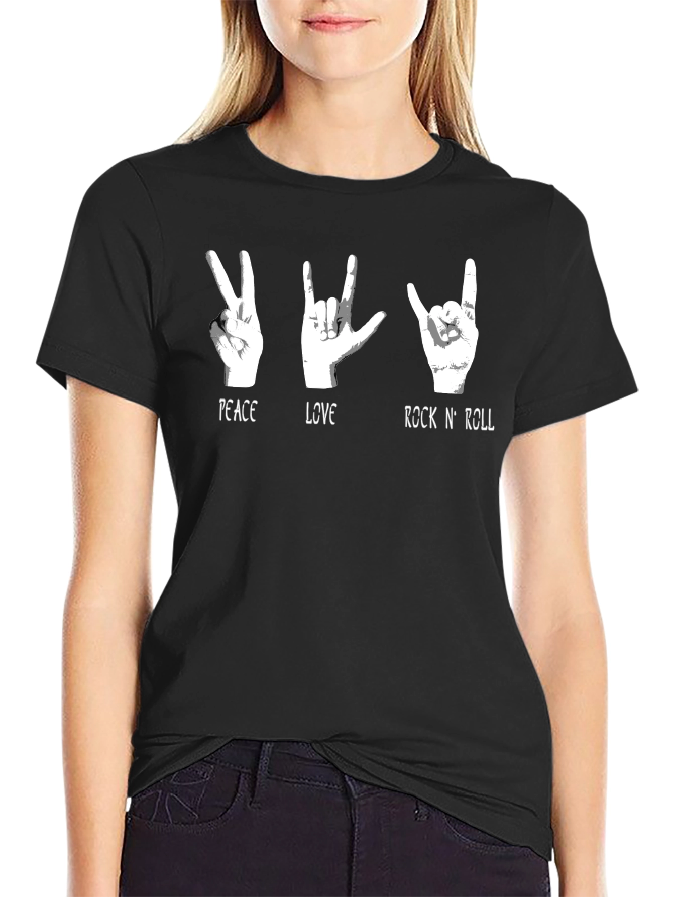 Peace Love Rock N Roll Graphic Tee