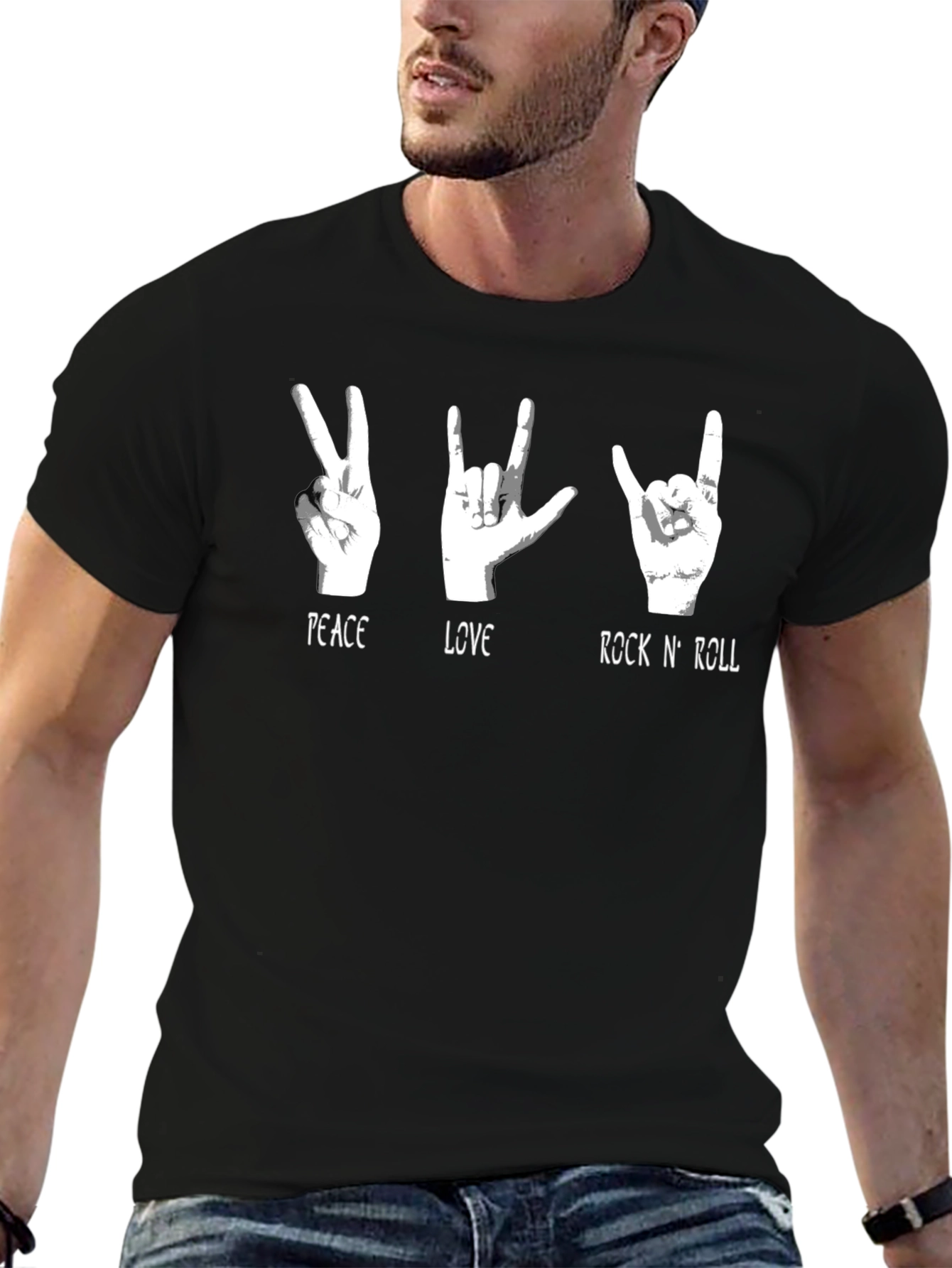 Peace Love Rock N Roll Graphic Tee