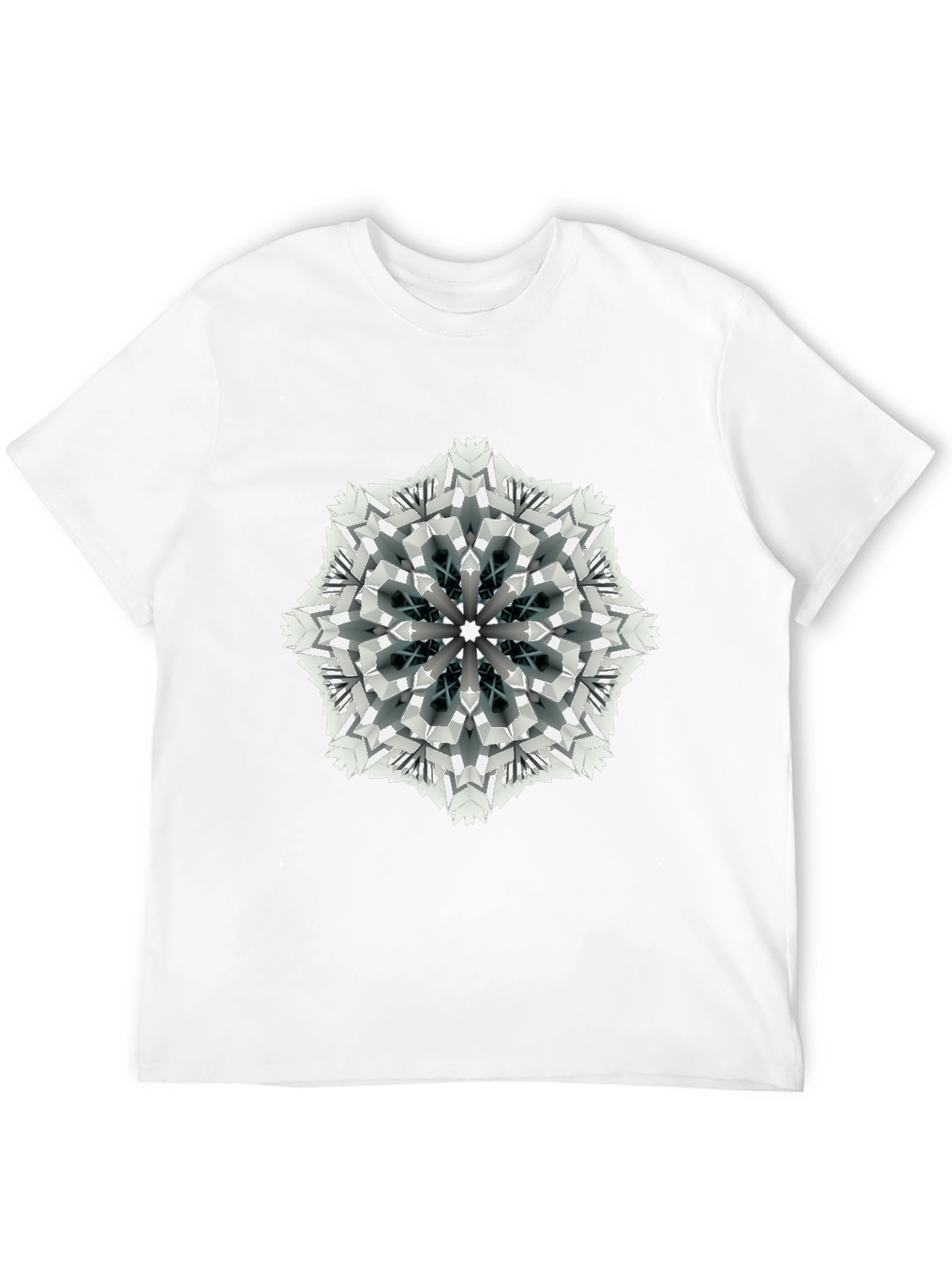 Geometric Mandala Print Black T-Shirt