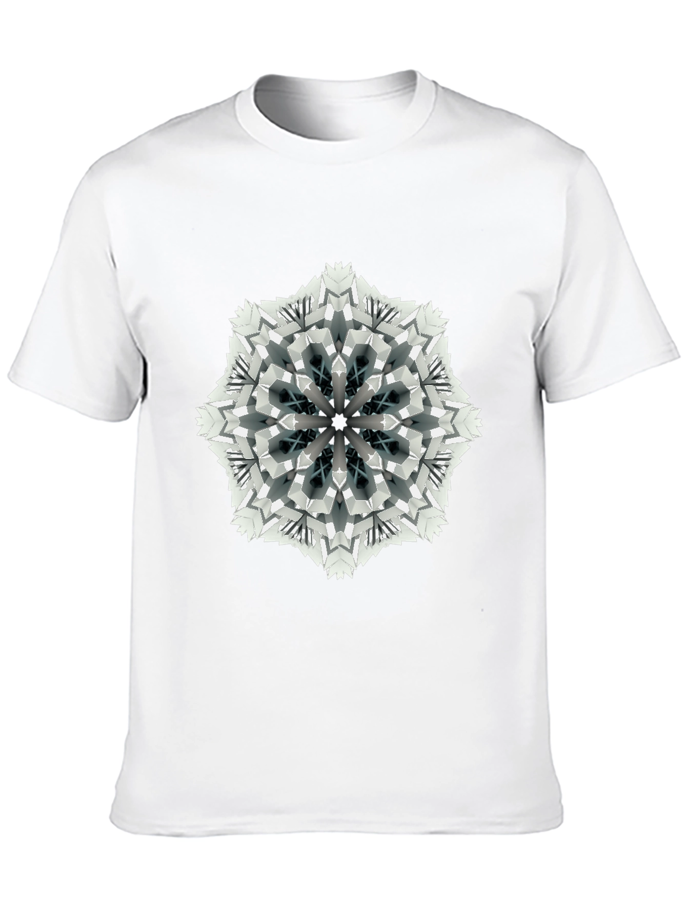 Geometric Mandala Print Black T-Shirt