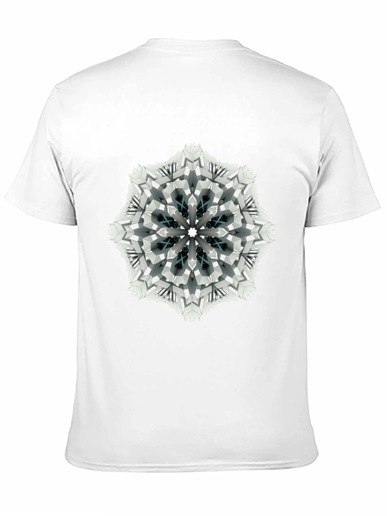 Geometric Mandala Print Black T-Shirt