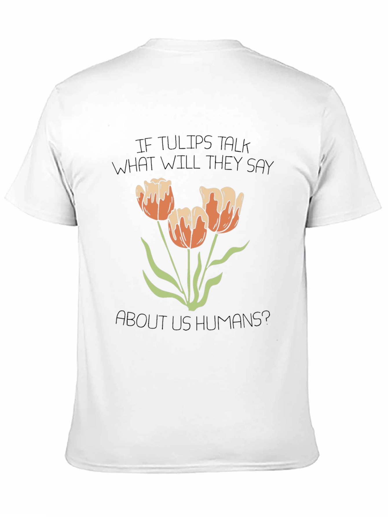 Tulips Talk Graphic Tee - Black Cotton Blend