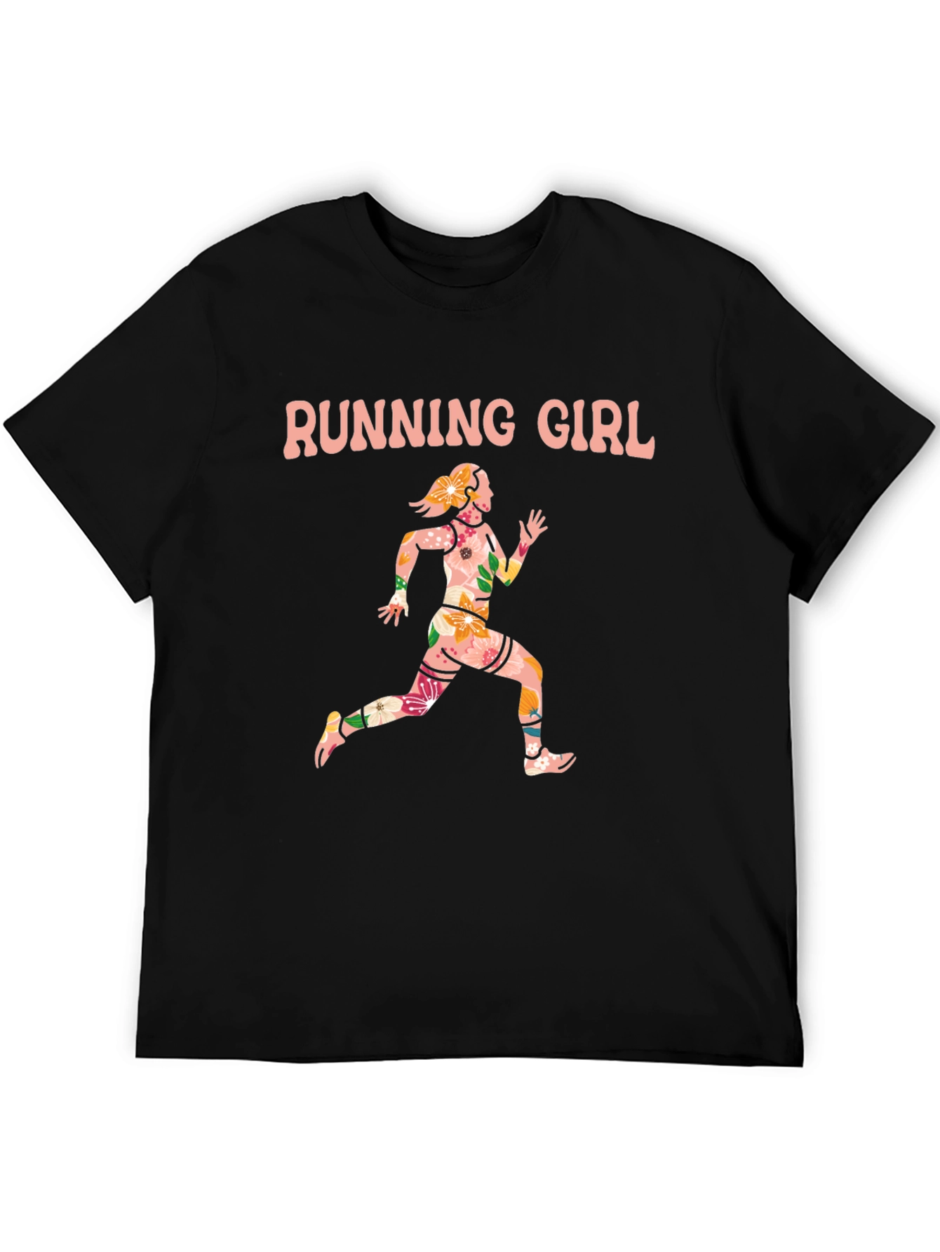 Running Girl Floral Graphic Tee
