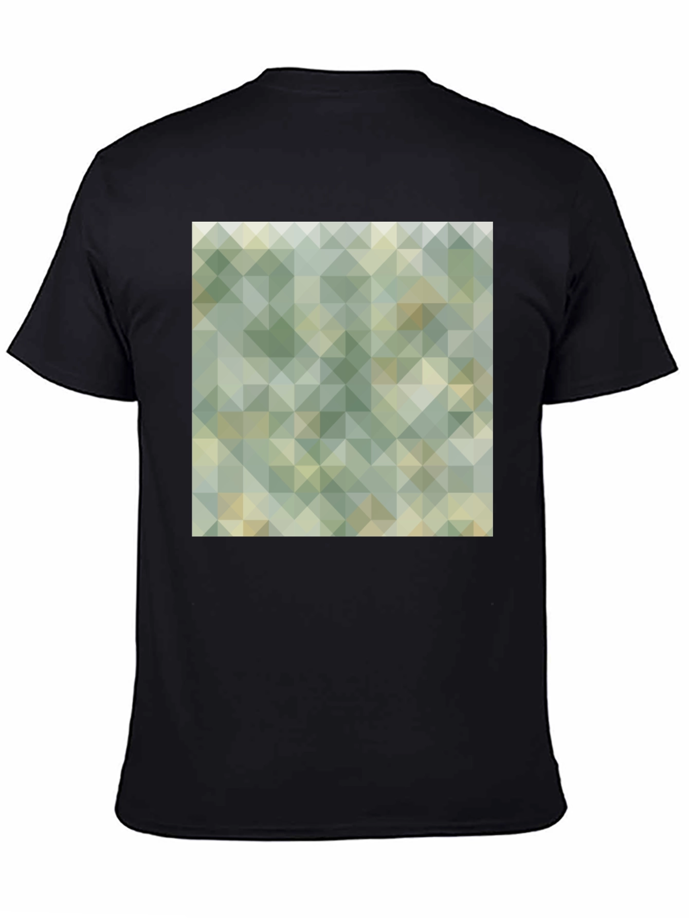 Geometric Triangle Pattern Black T-Shirt
