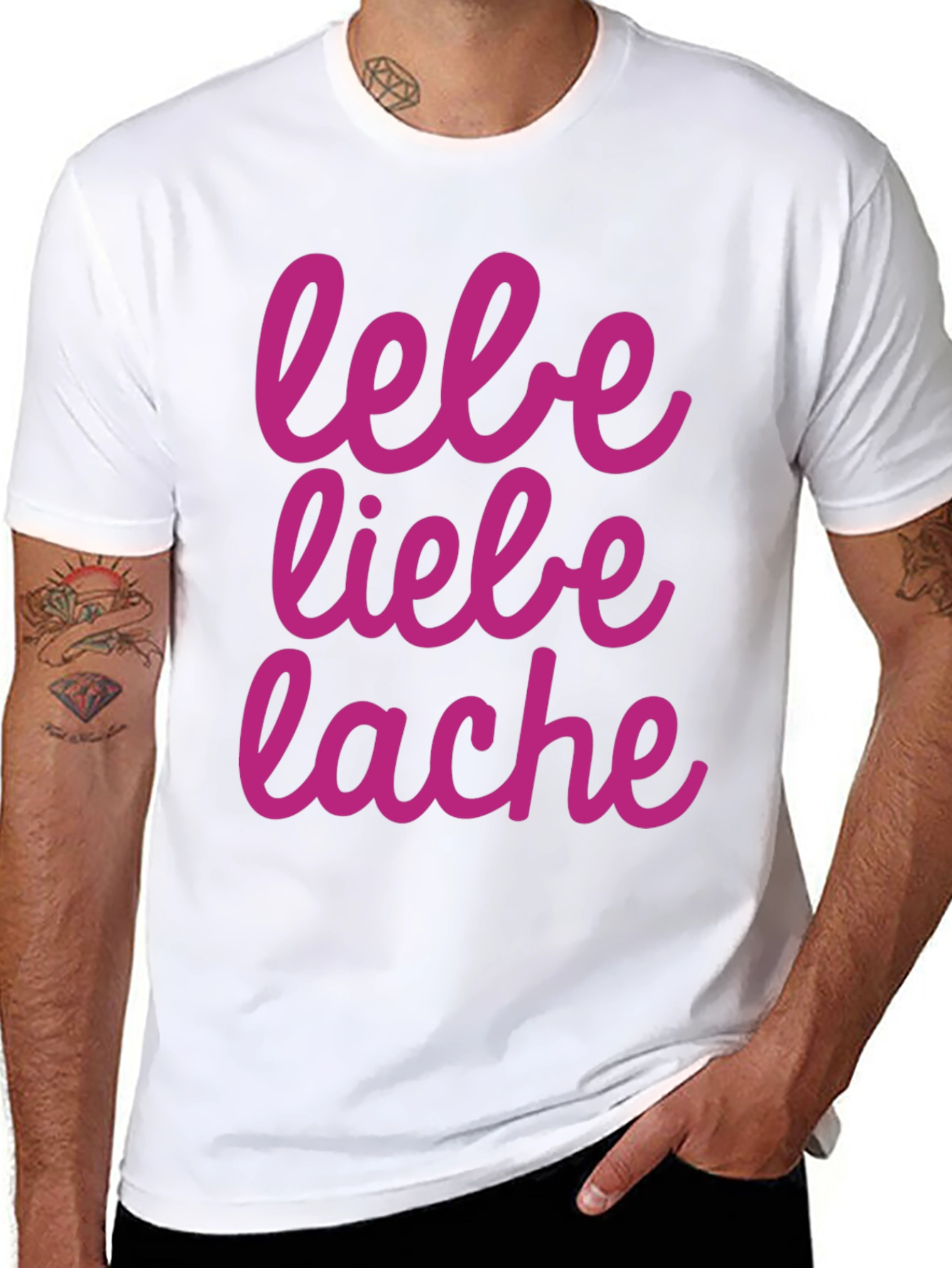 Lebe Liebe Lache Graphic Tee - Black
