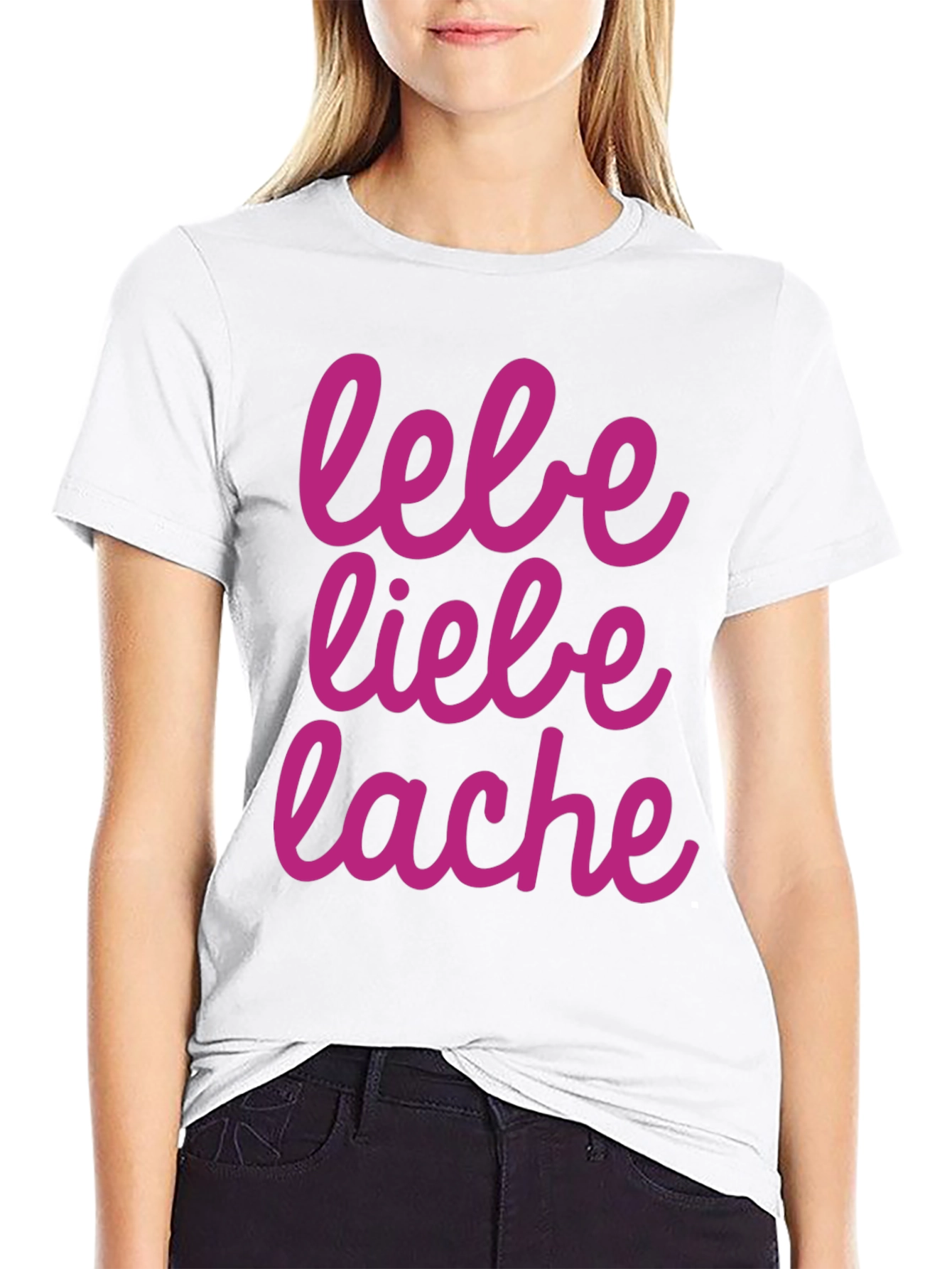Lebe Liebe Lache Graphic Tee - Black