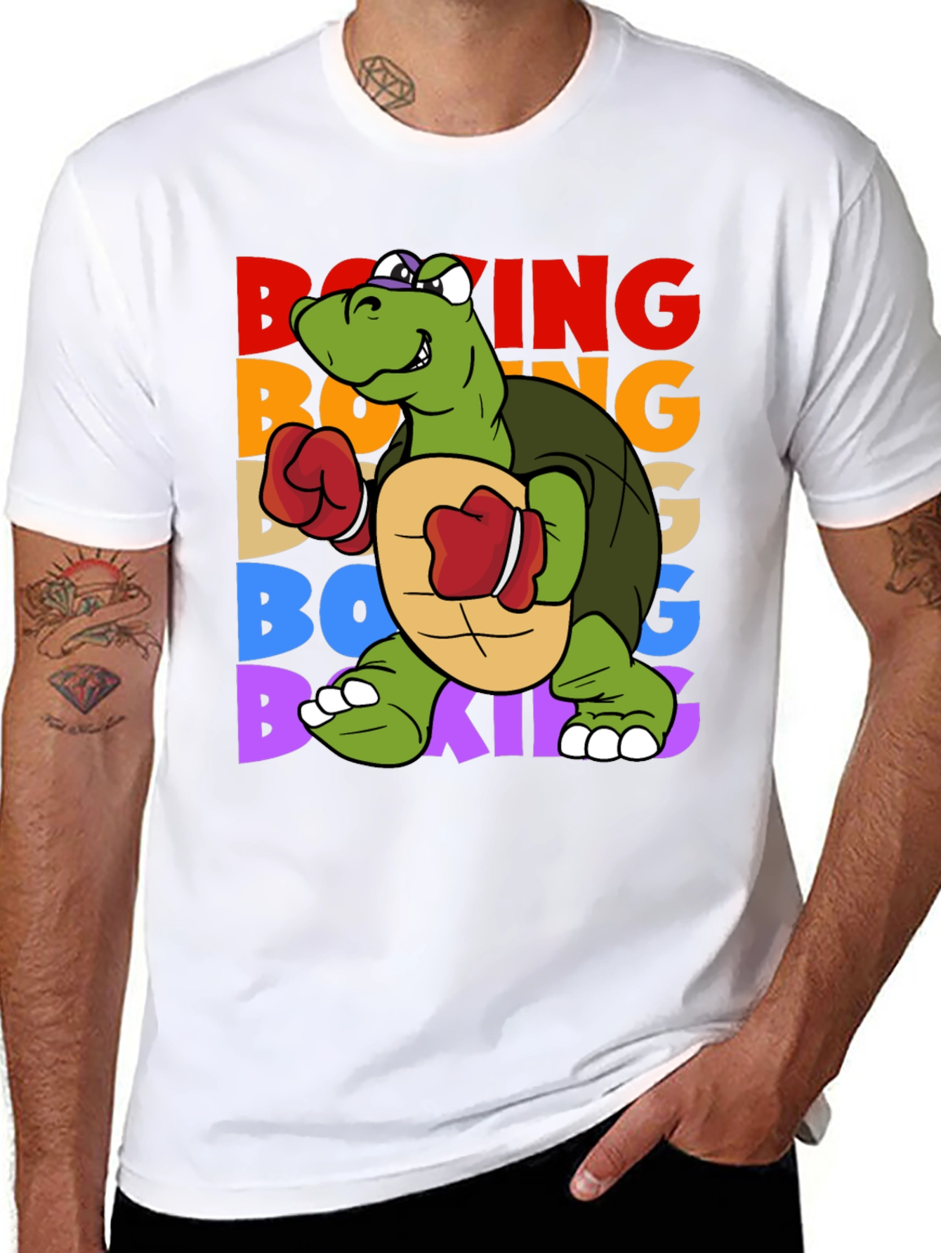 Boxing Turtle Graphic Tee - Punchy Style