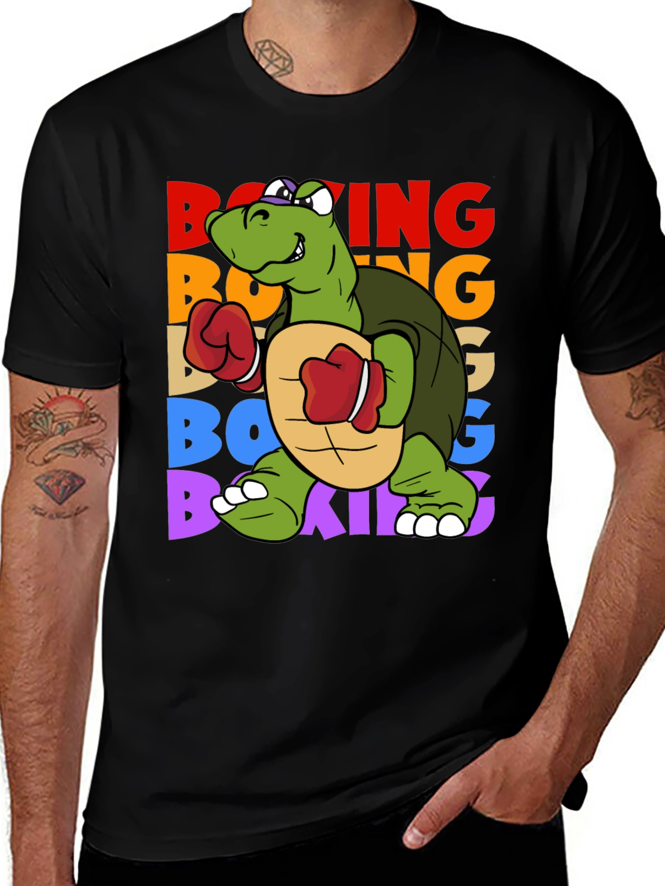 Boxing Turtle Graphic Tee - Punchy Style
