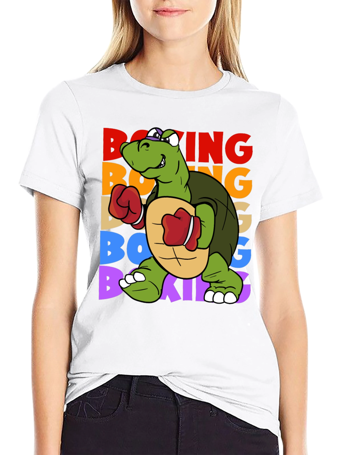 Boxing Turtle Graphic Tee - Punchy Style