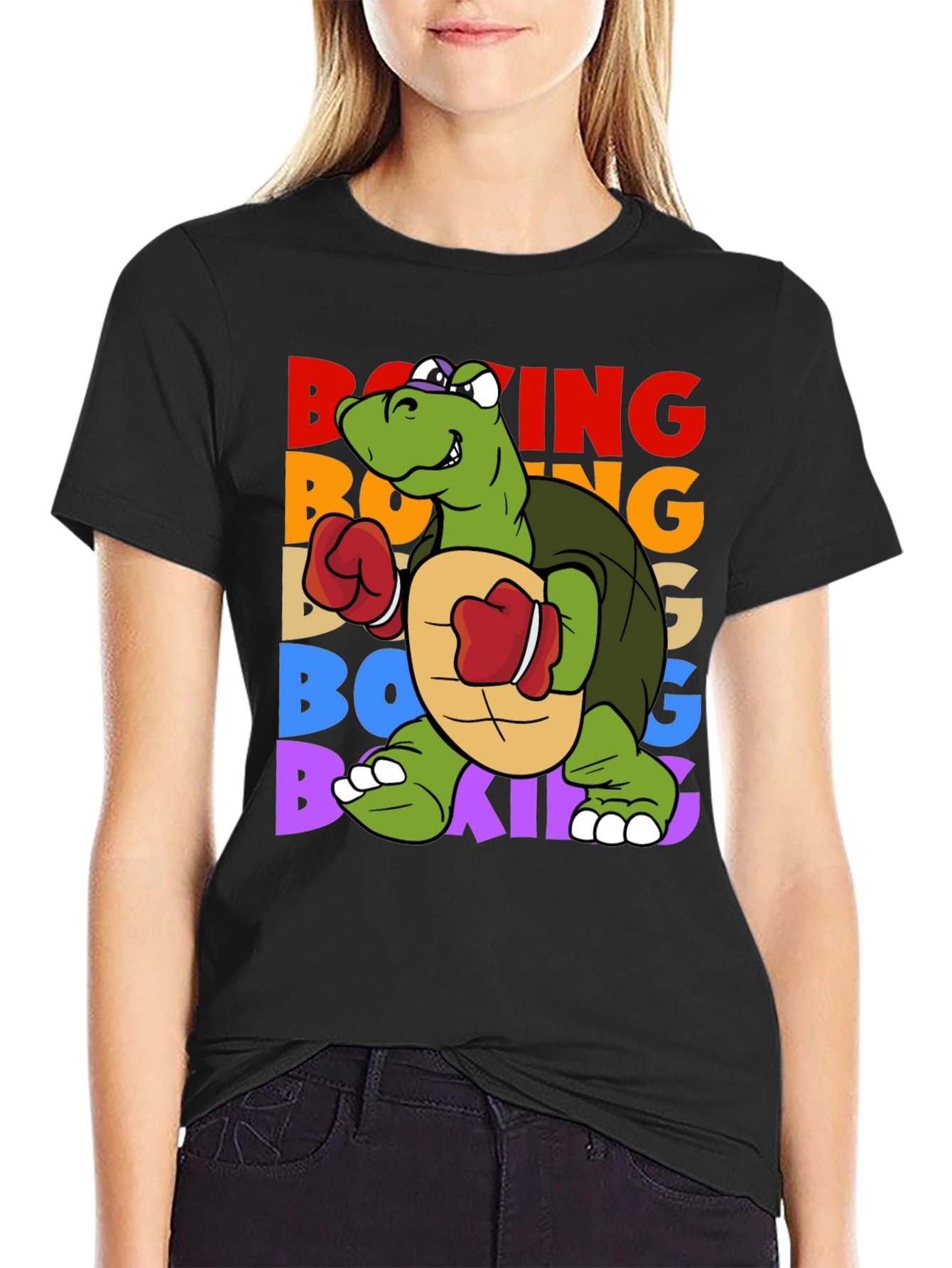 Boxing Turtle Graphic Tee - Punchy Style
