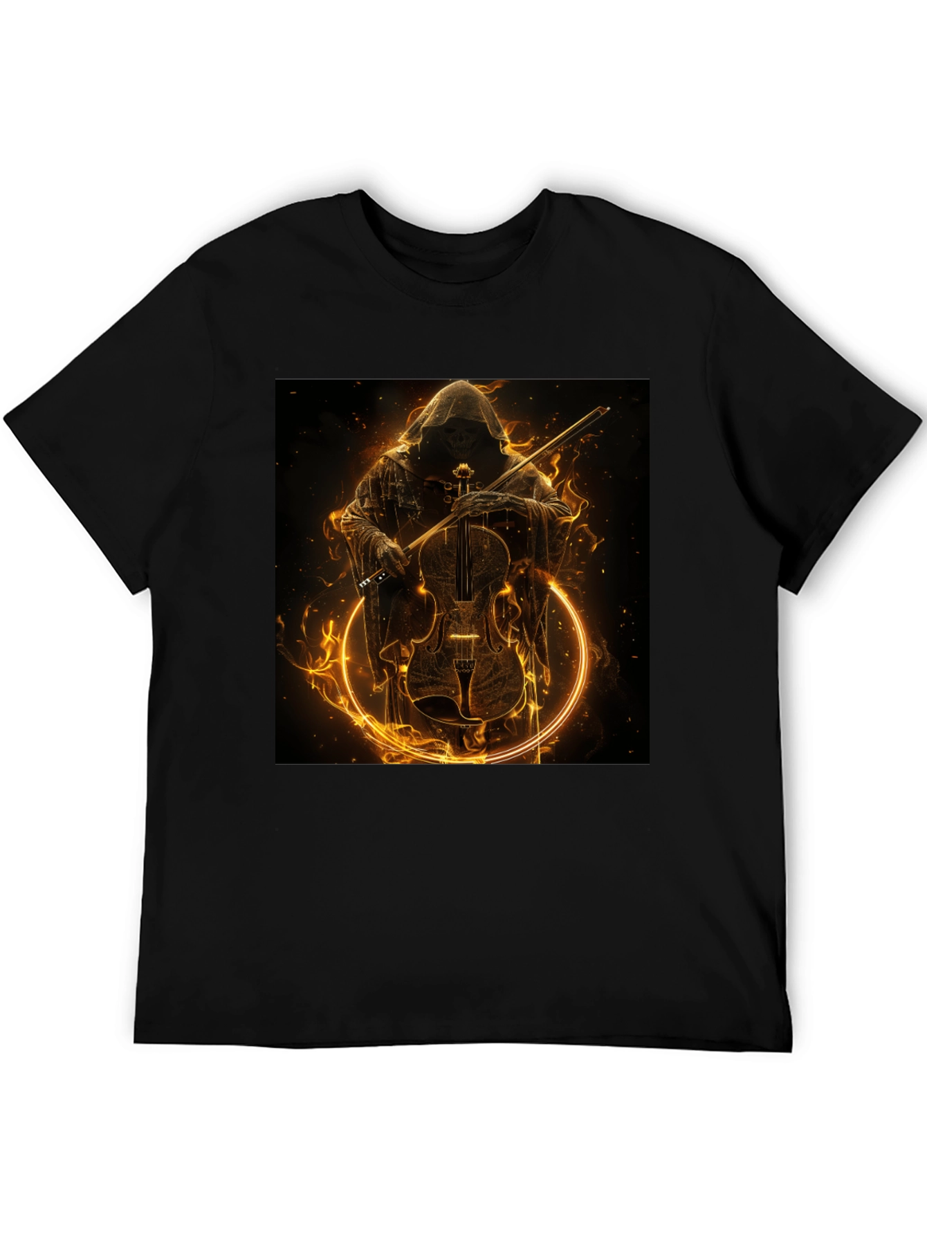 Grim Reaper Violinist Graphic T-Shirt