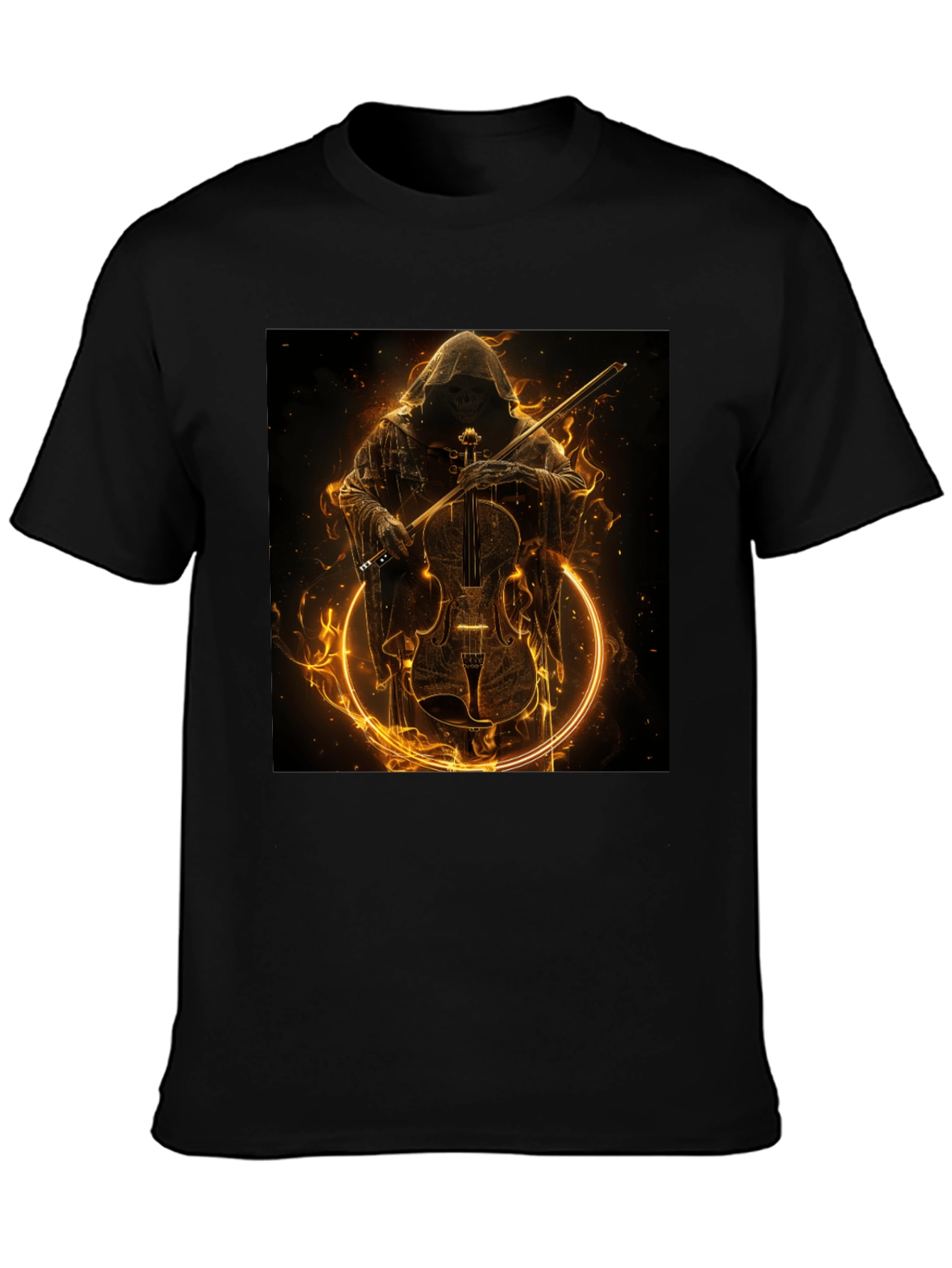 Grim Reaper Violinist Graphic T-Shirt