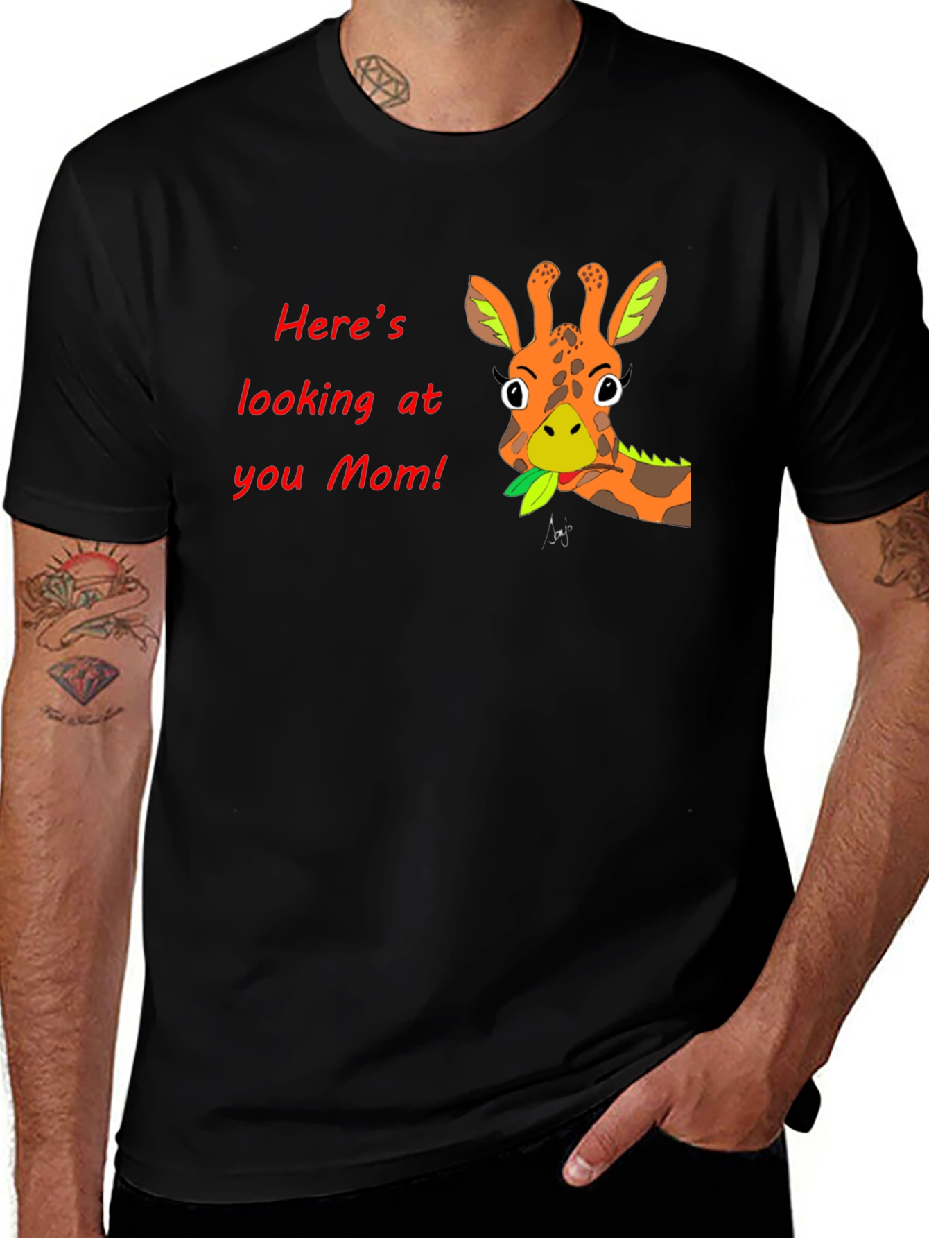 Giraffe Mom Graphic T-Shirt