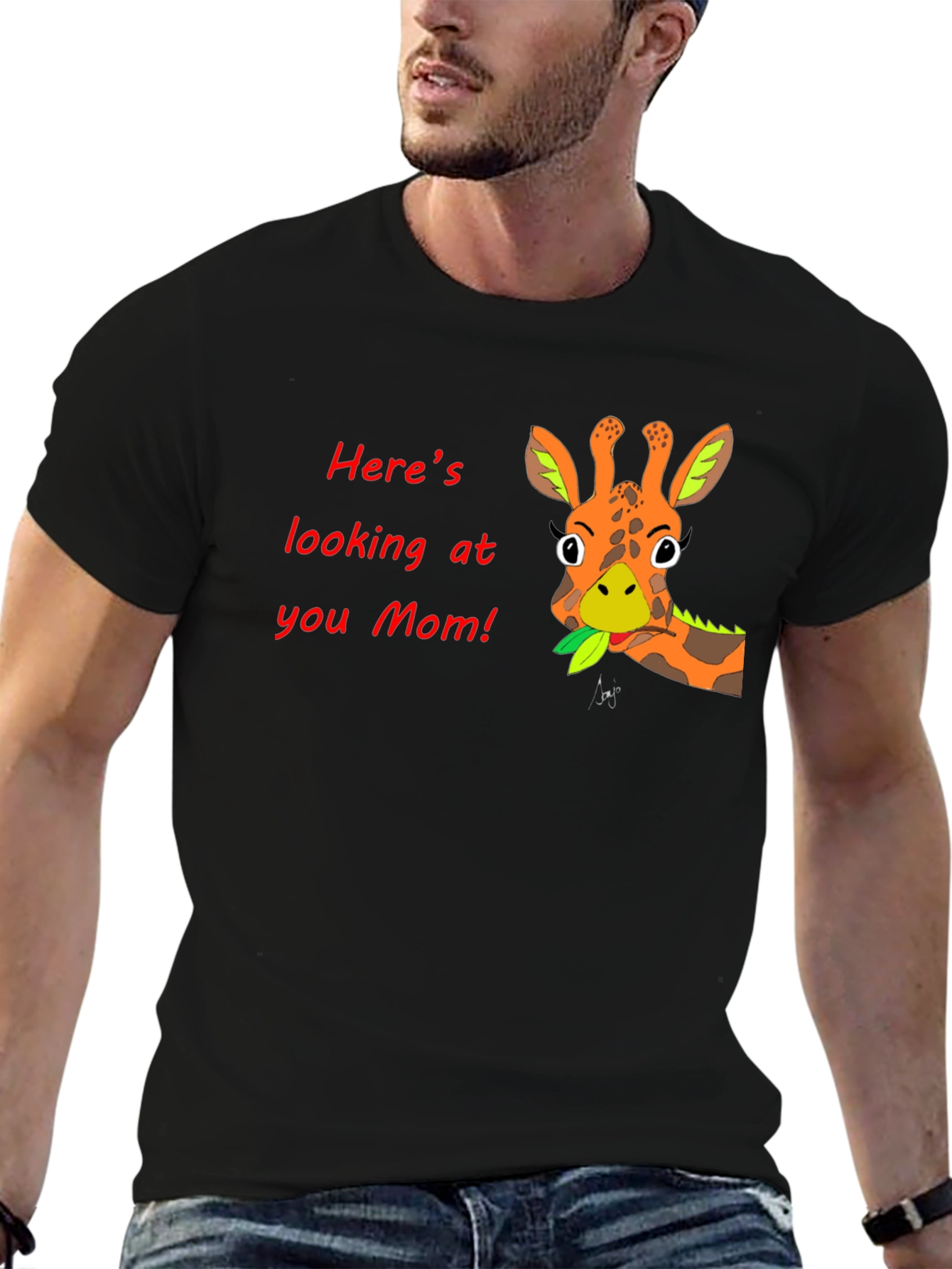 Giraffe Mom Graphic T-Shirt
