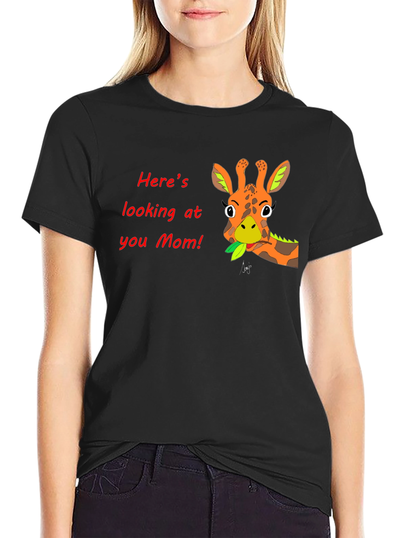 Giraffe Mom Graphic T-Shirt