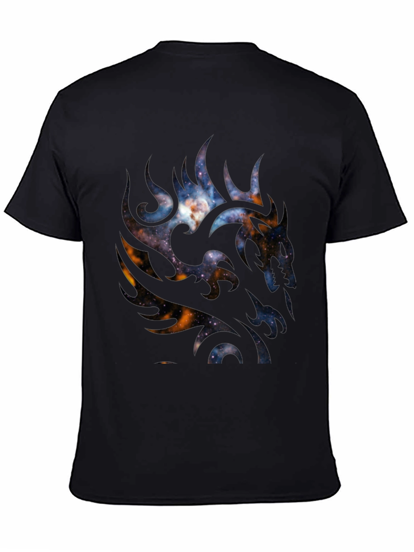 Galaxy Dragon Graphic Black T-Shirt