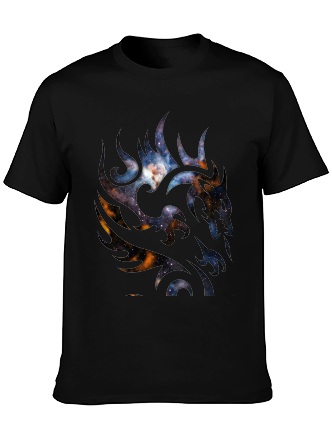Galaxy Dragon Graphic Black T-Shirt