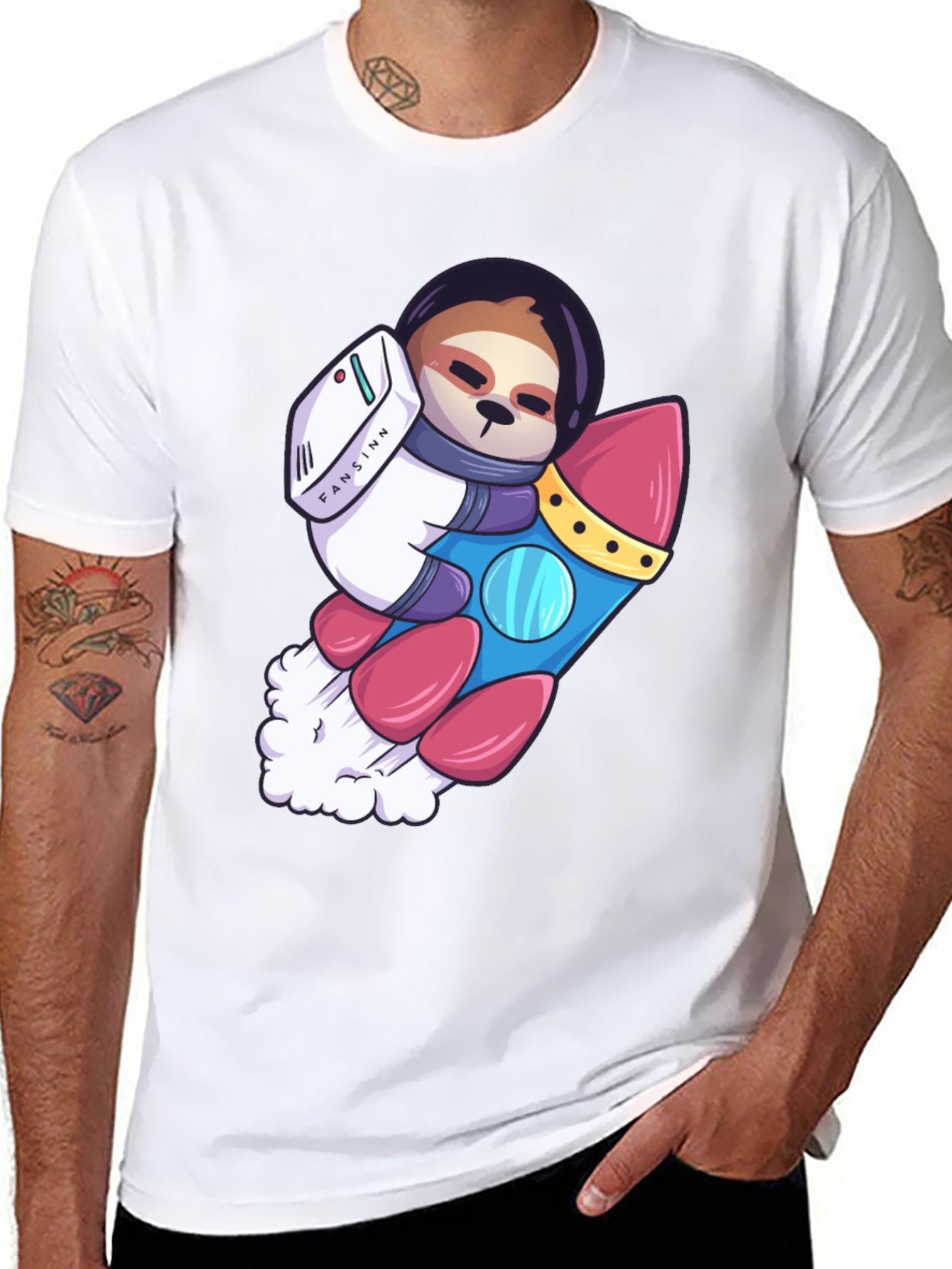 Sloth Astronaut Graphic Tee - Black