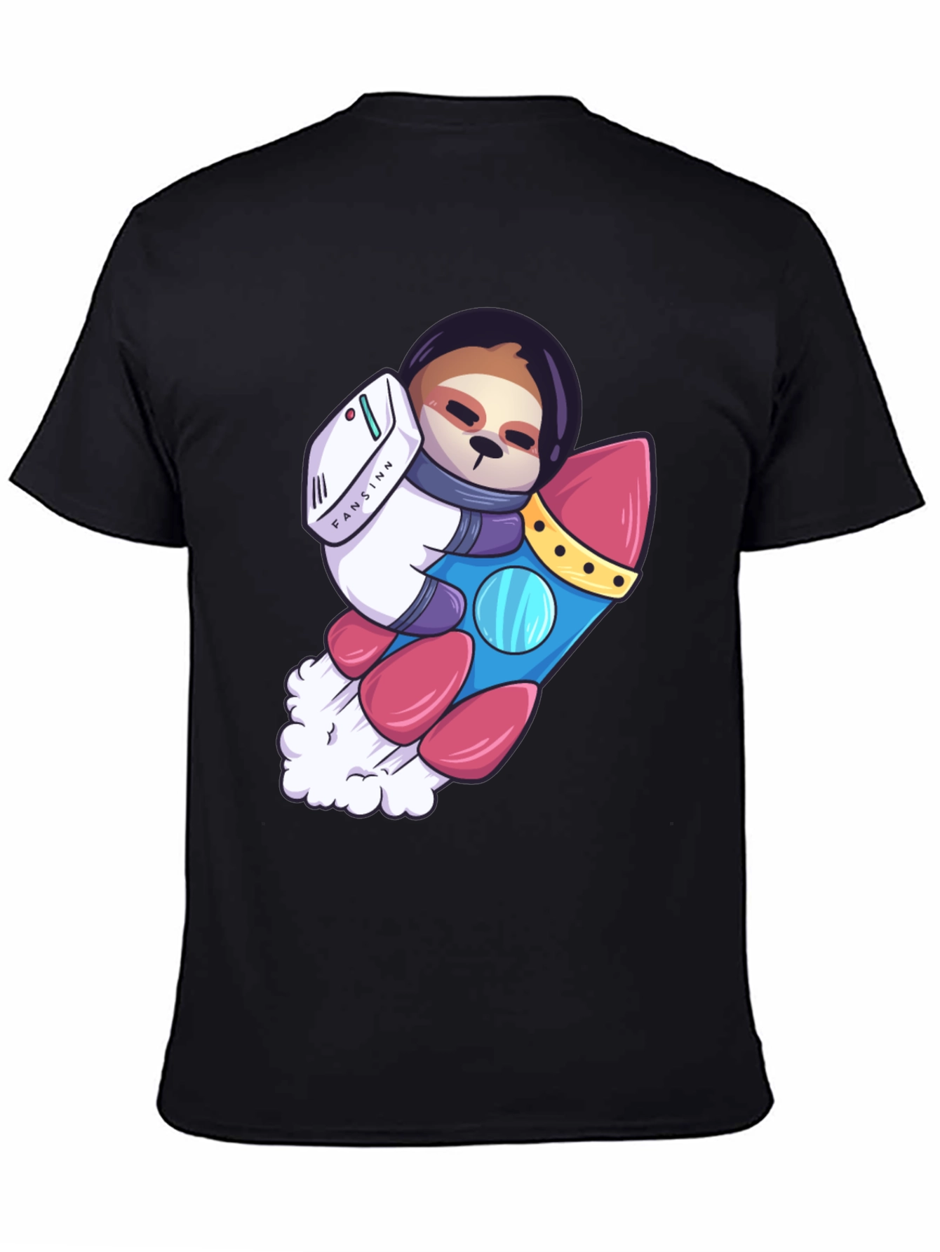 Sloth Astronaut Graphic Tee - Black