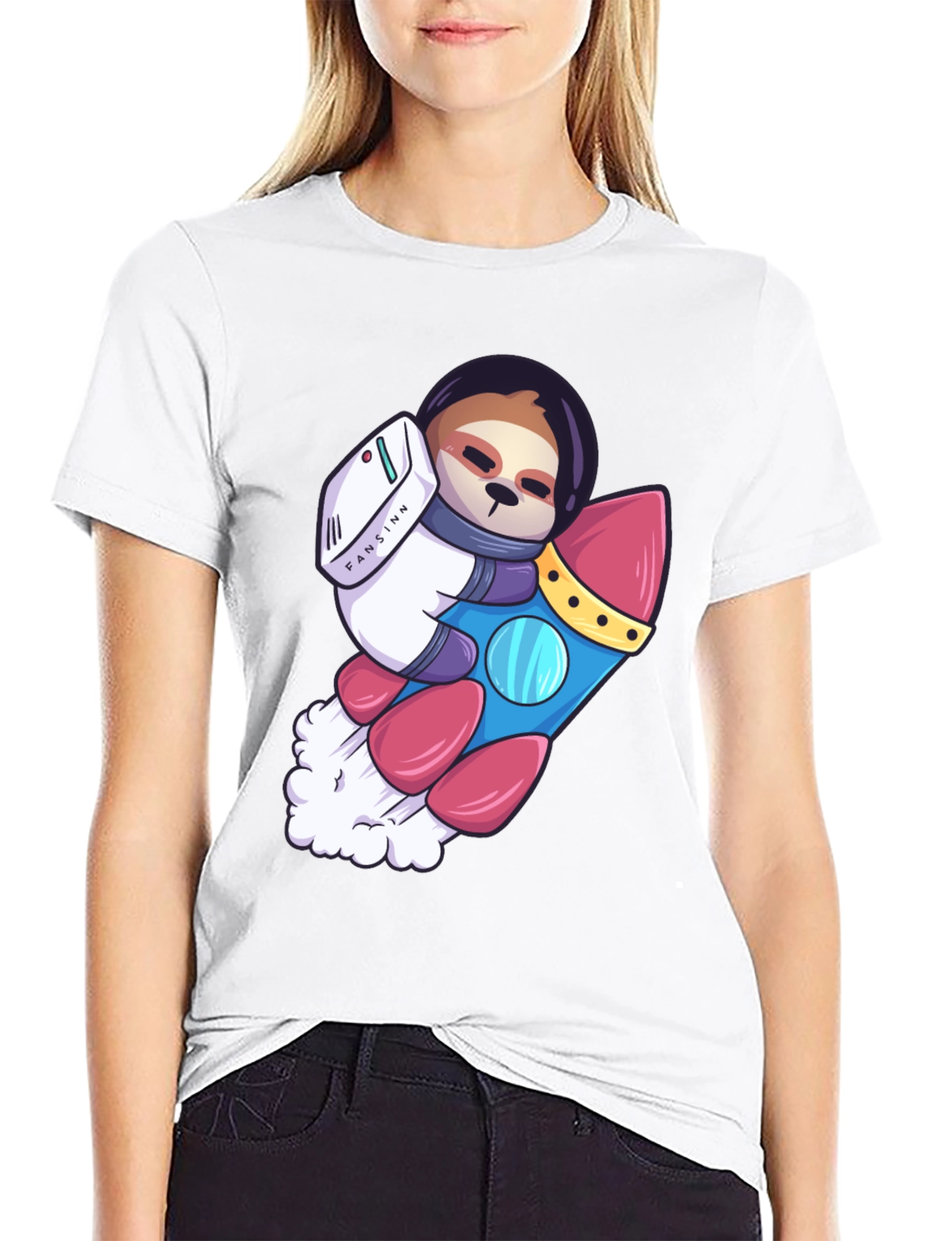 Sloth Astronaut Graphic Tee - Black