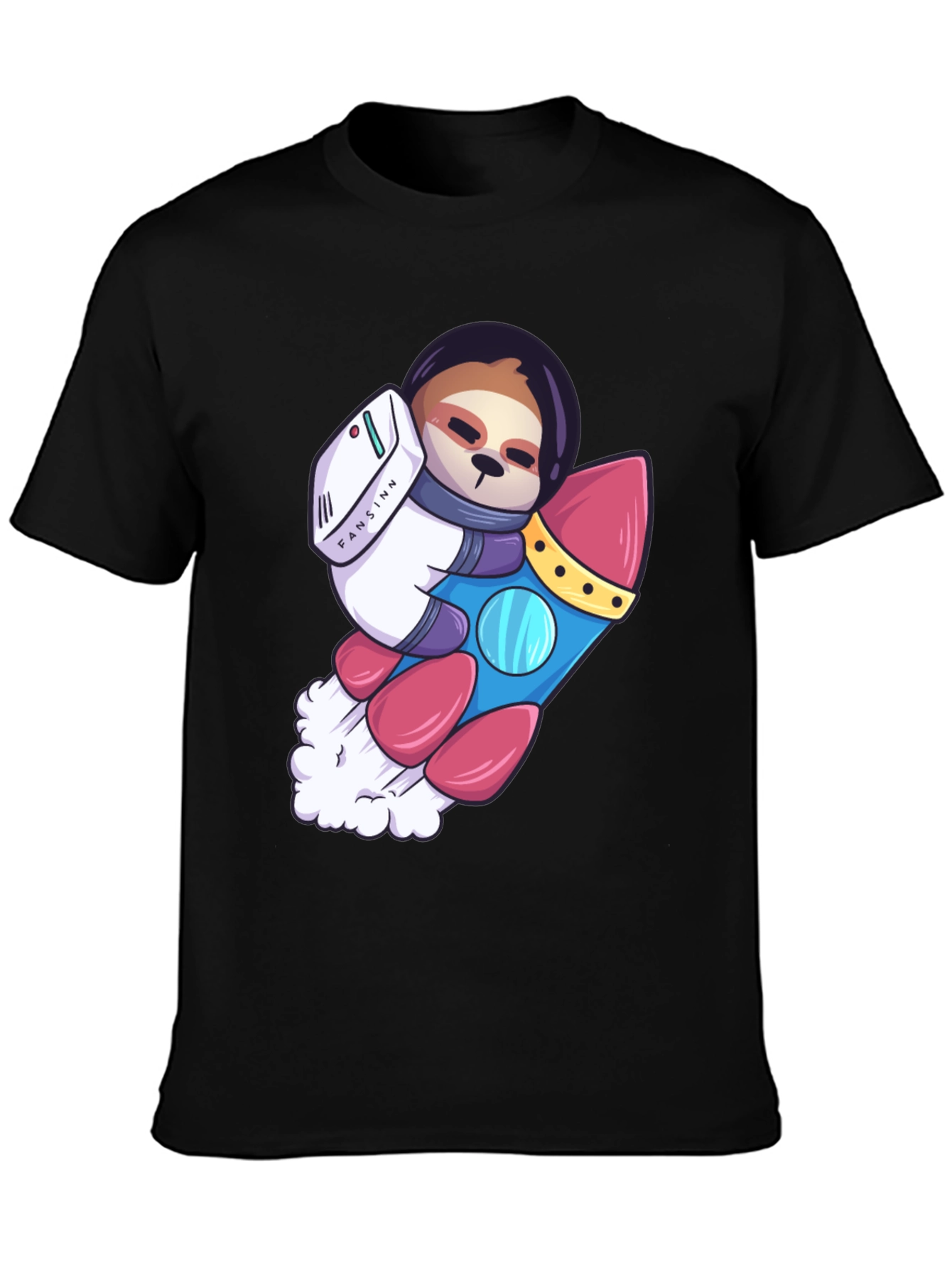 Sloth Astronaut Graphic Tee - Black
