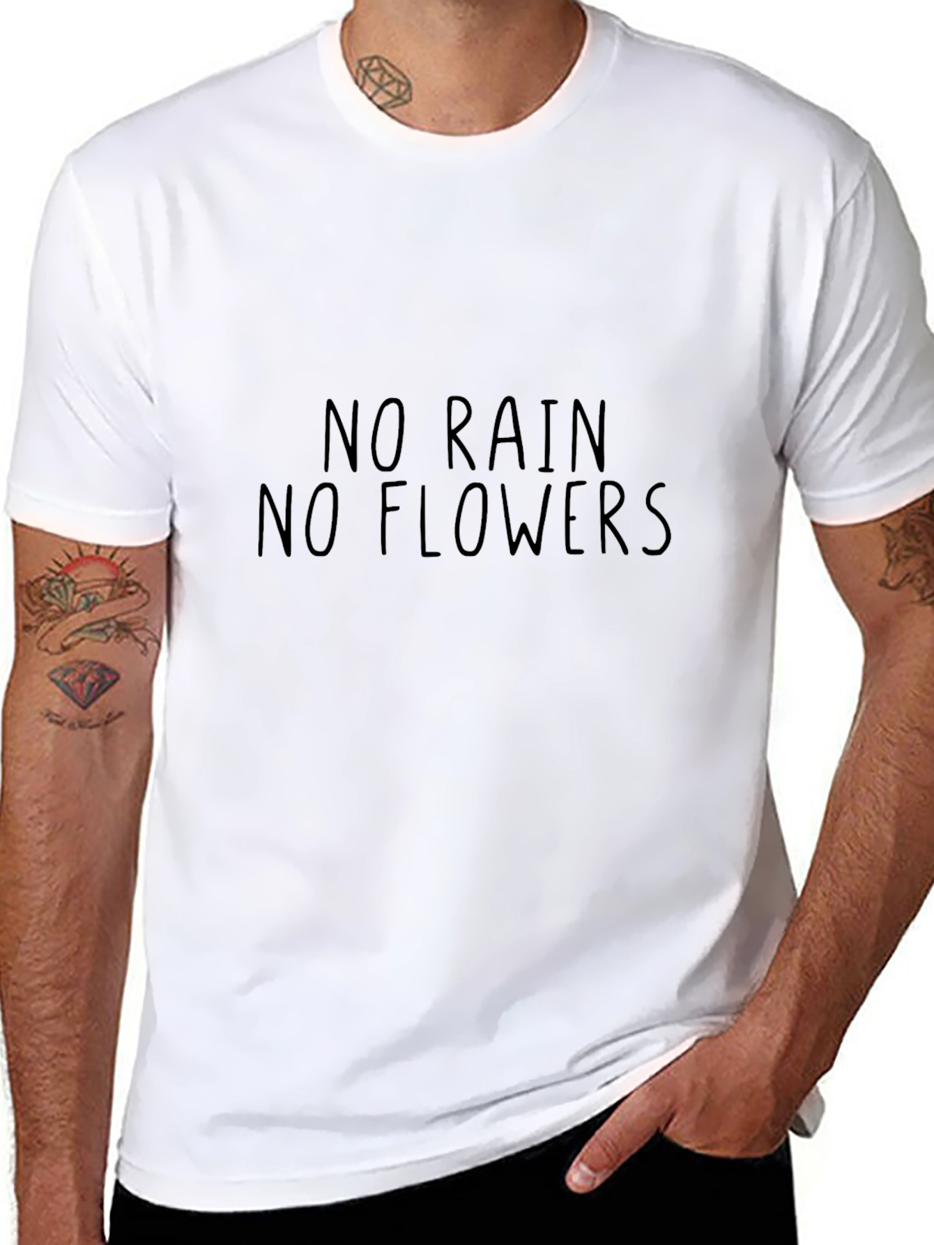 No Rain No Flowers Black T-Shirt