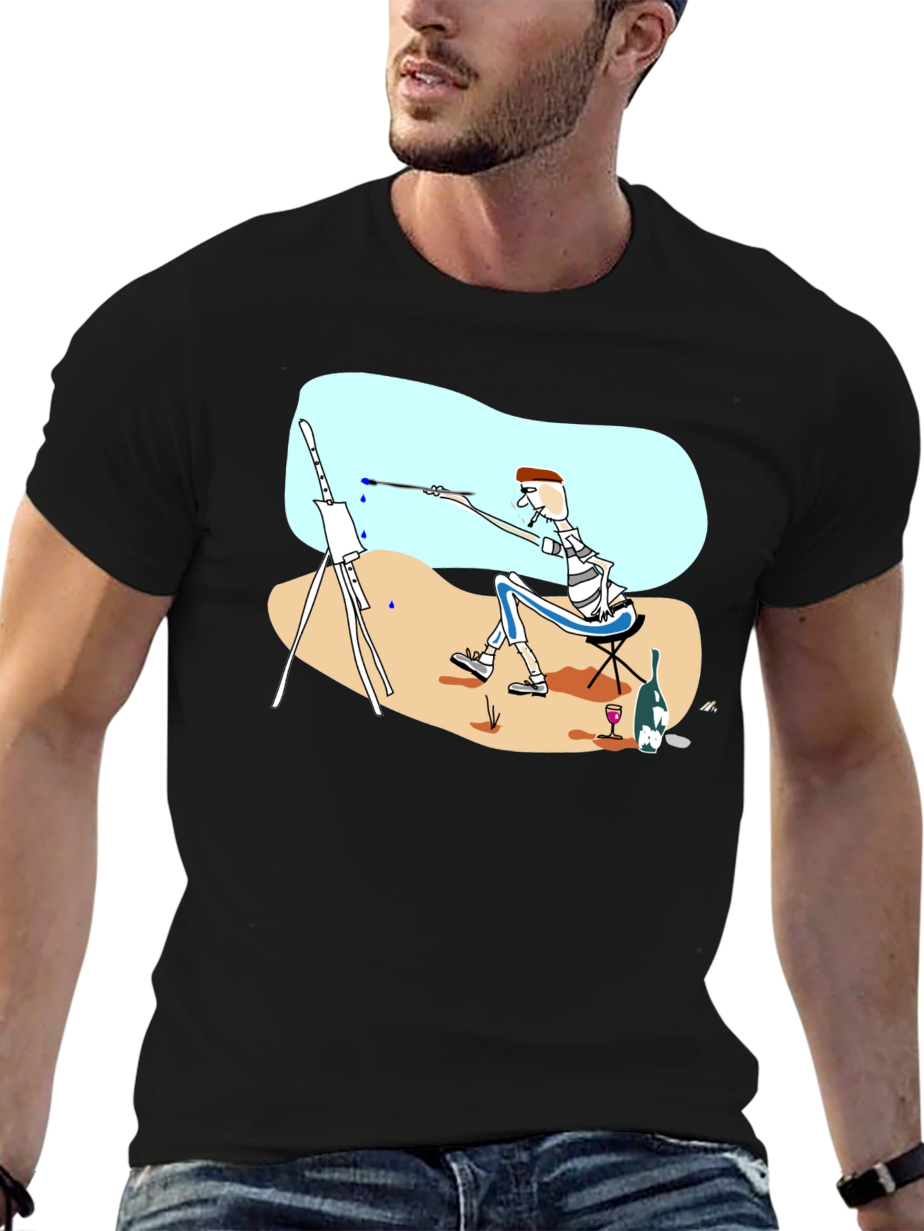 Artist Tee: Whimsical Painter Graphic T-Shirt