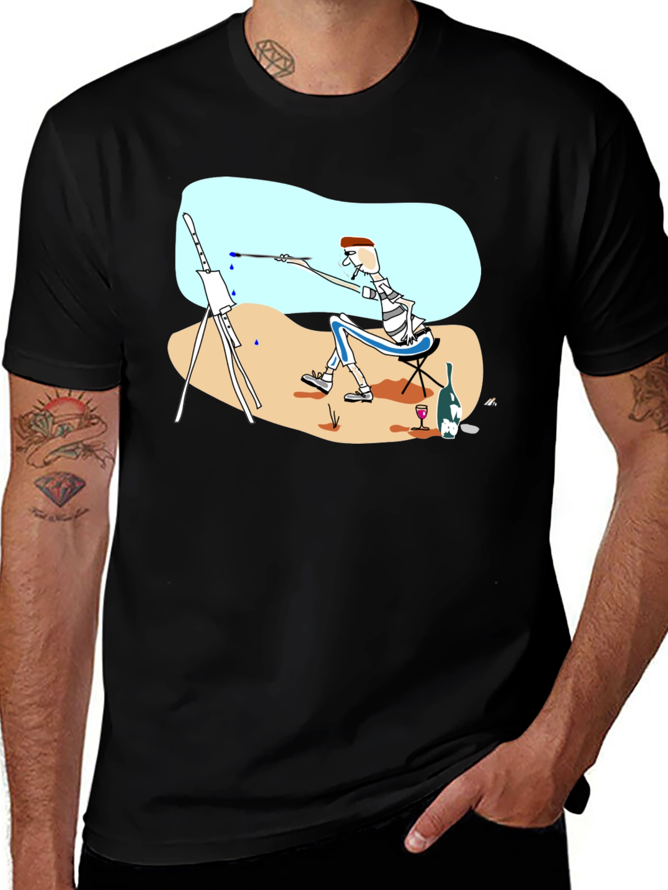 Artist Tee: Whimsical Painter Graphic T-Shirt
