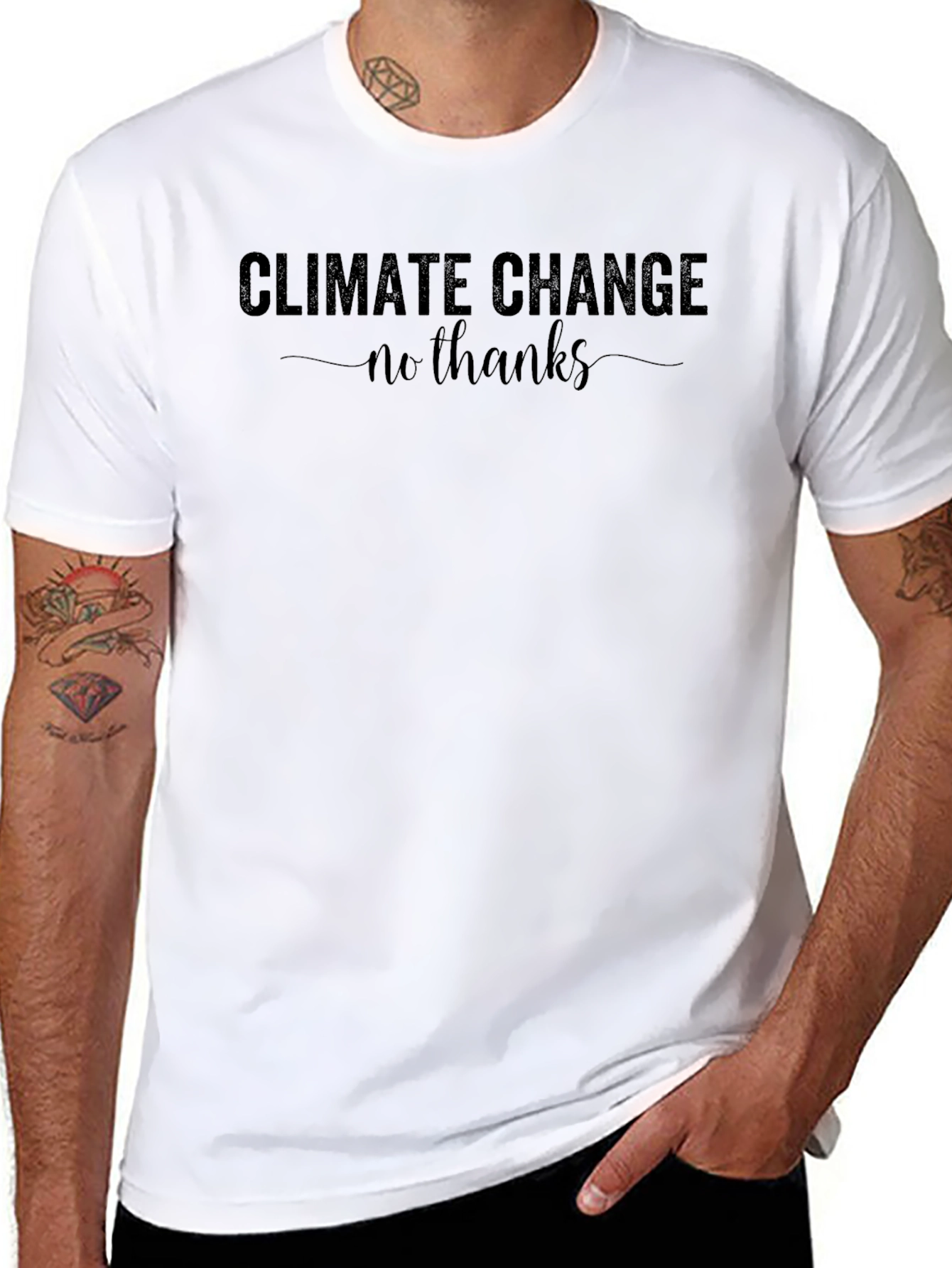 Climate Change No Thanks Black T-Shirt