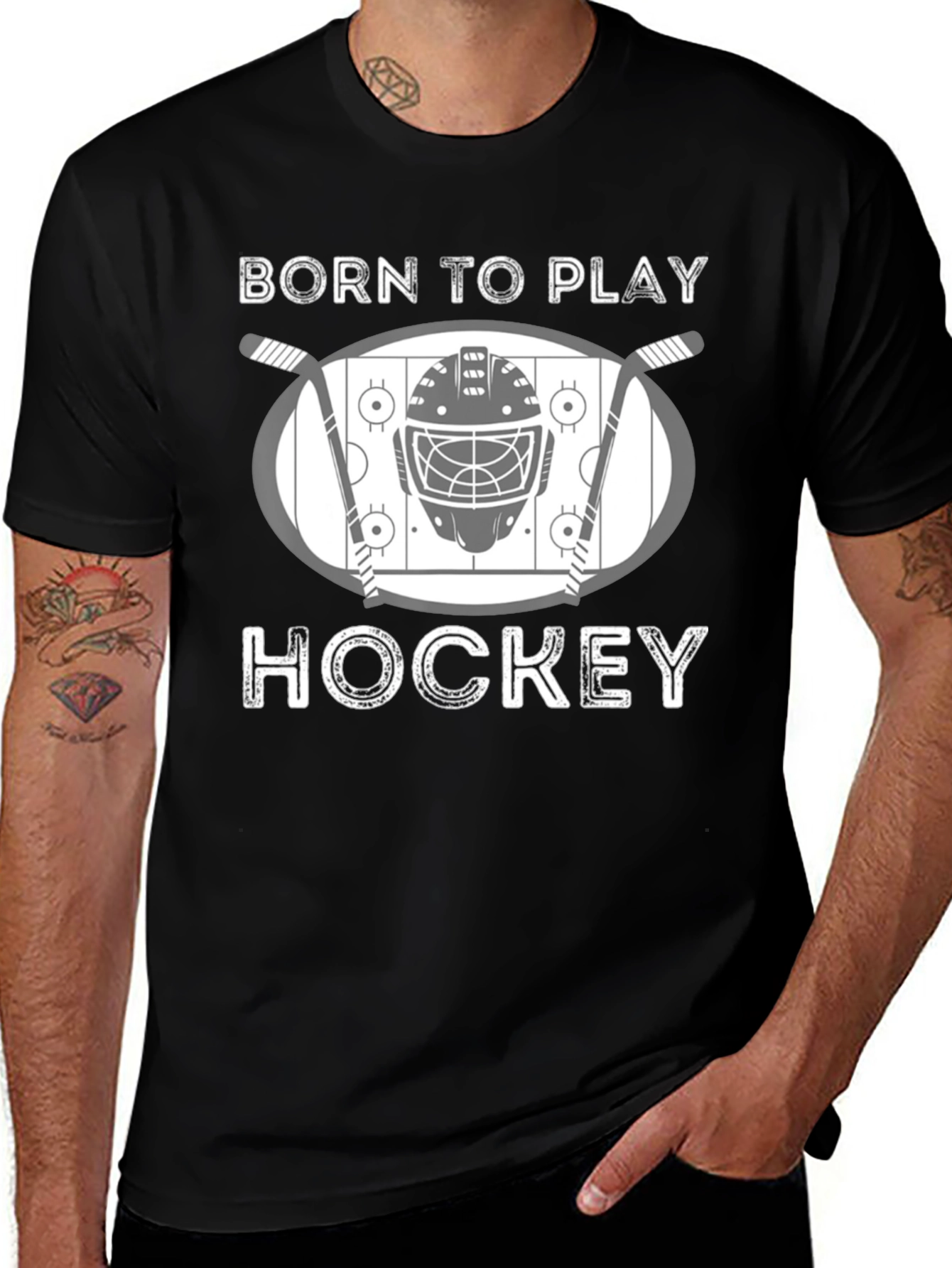 Born to Play Hockey Graphic T-Shirt