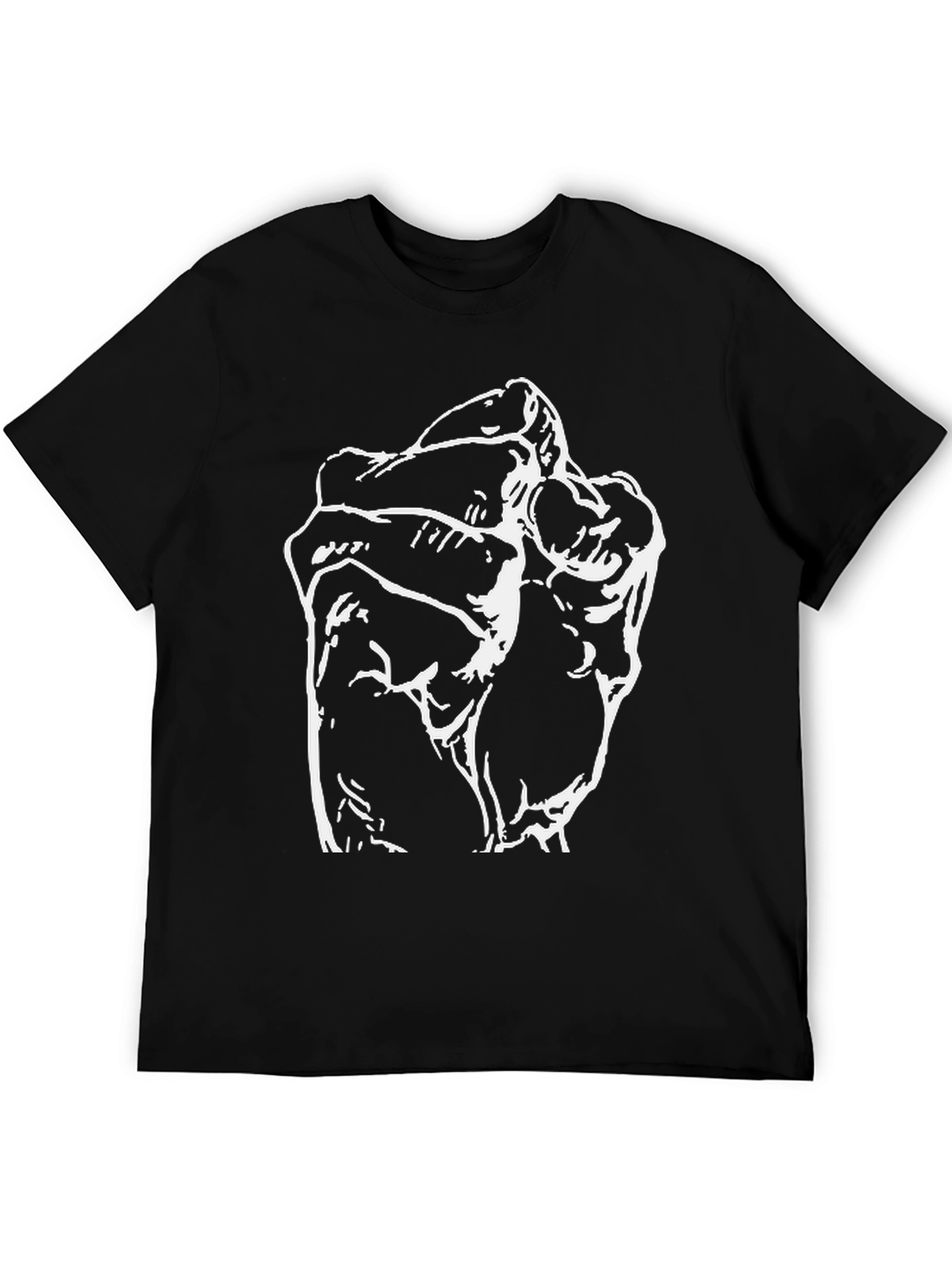 Black T-Shirt with Abstract Fist Graphic