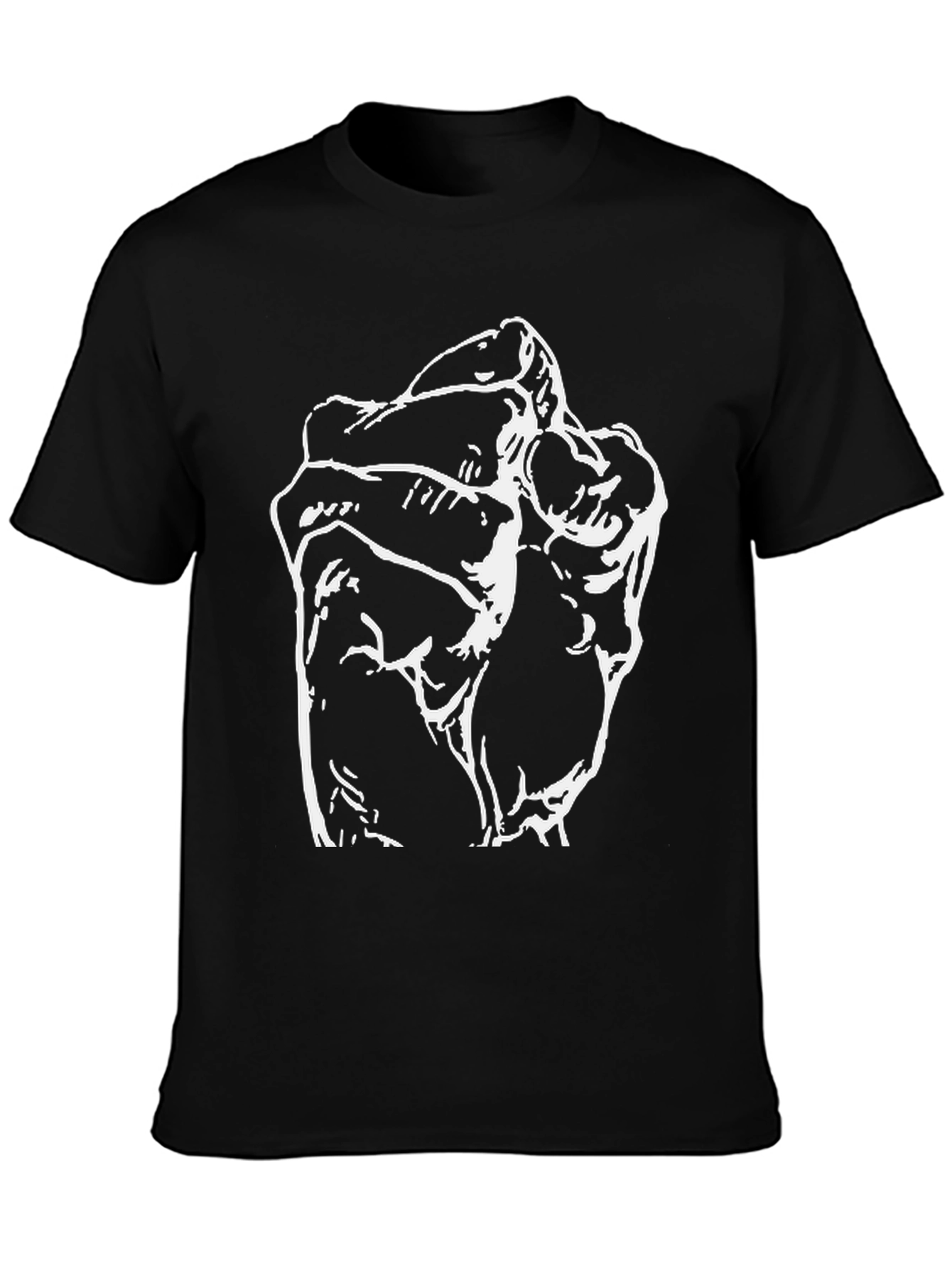 Black T-Shirt with Abstract Fist Graphic