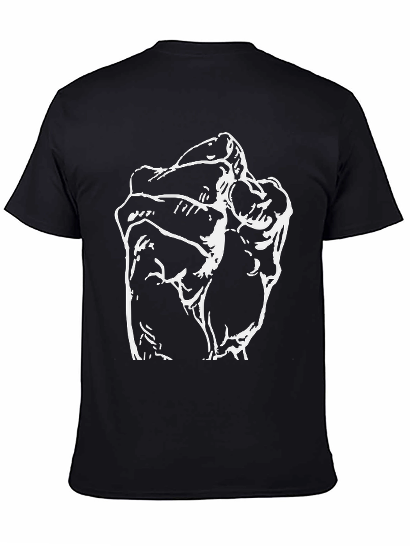 Black T-Shirt with Abstract Fist Graphic