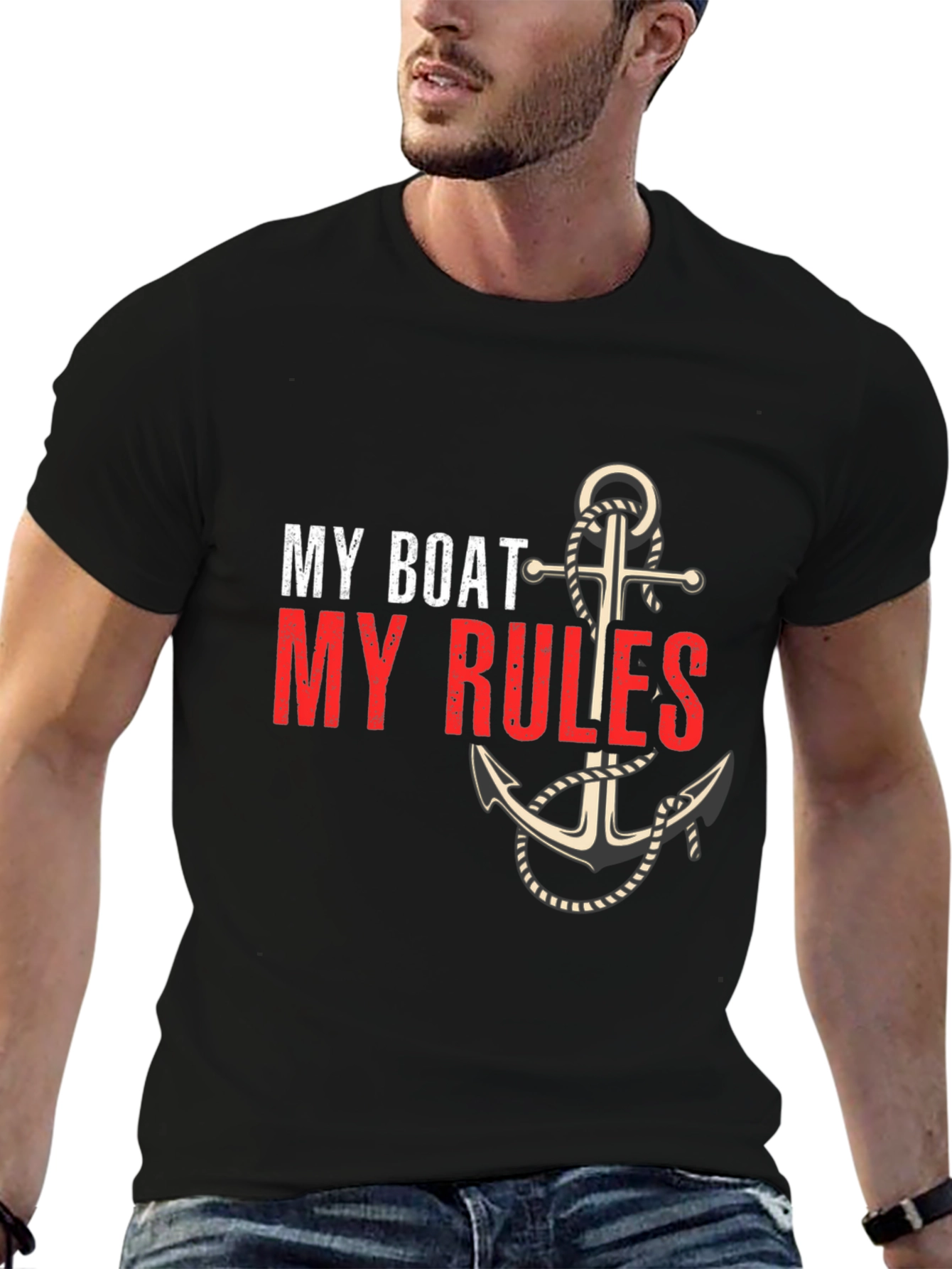 My Boat My Rules Anchor Graphic T-Shirt