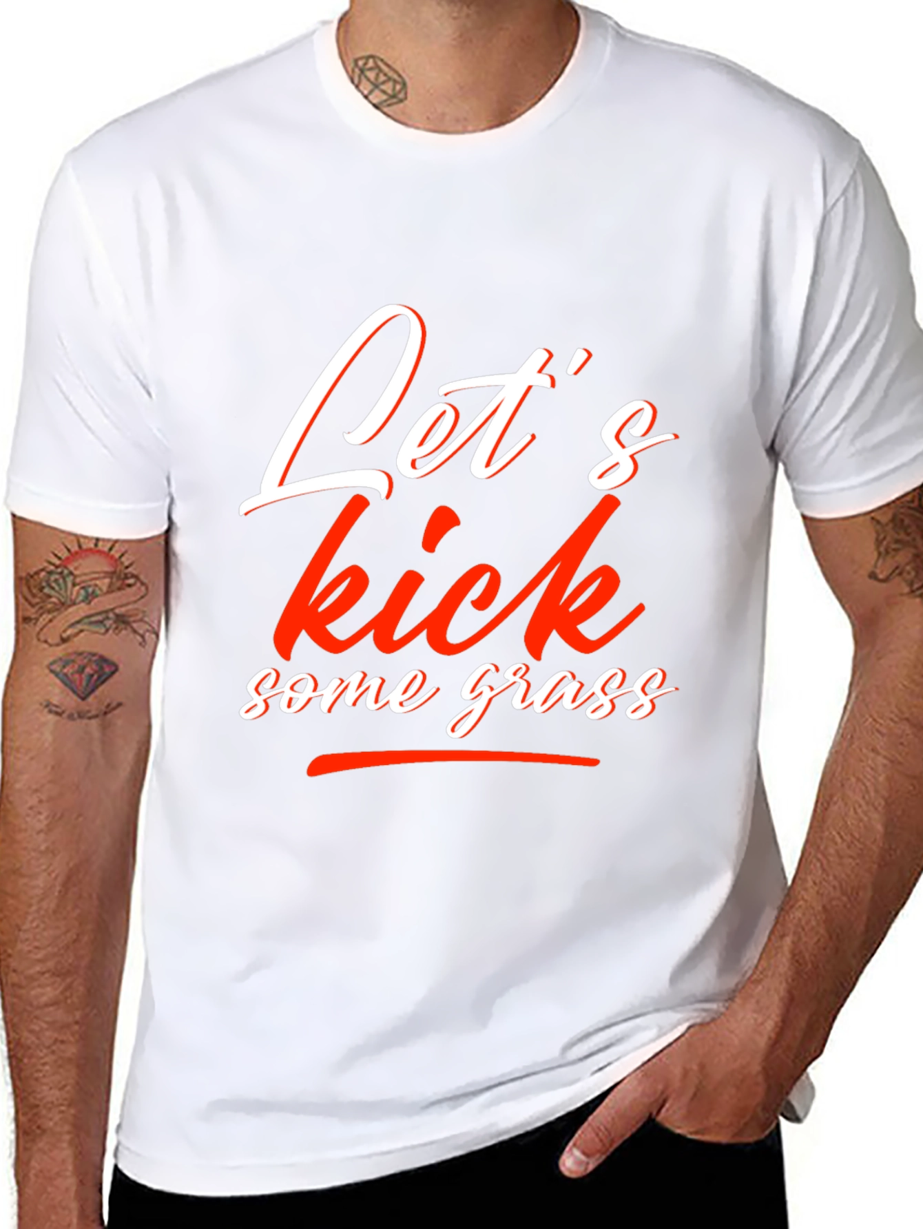 Lets Kick Some Grass Graphic Tee - Black