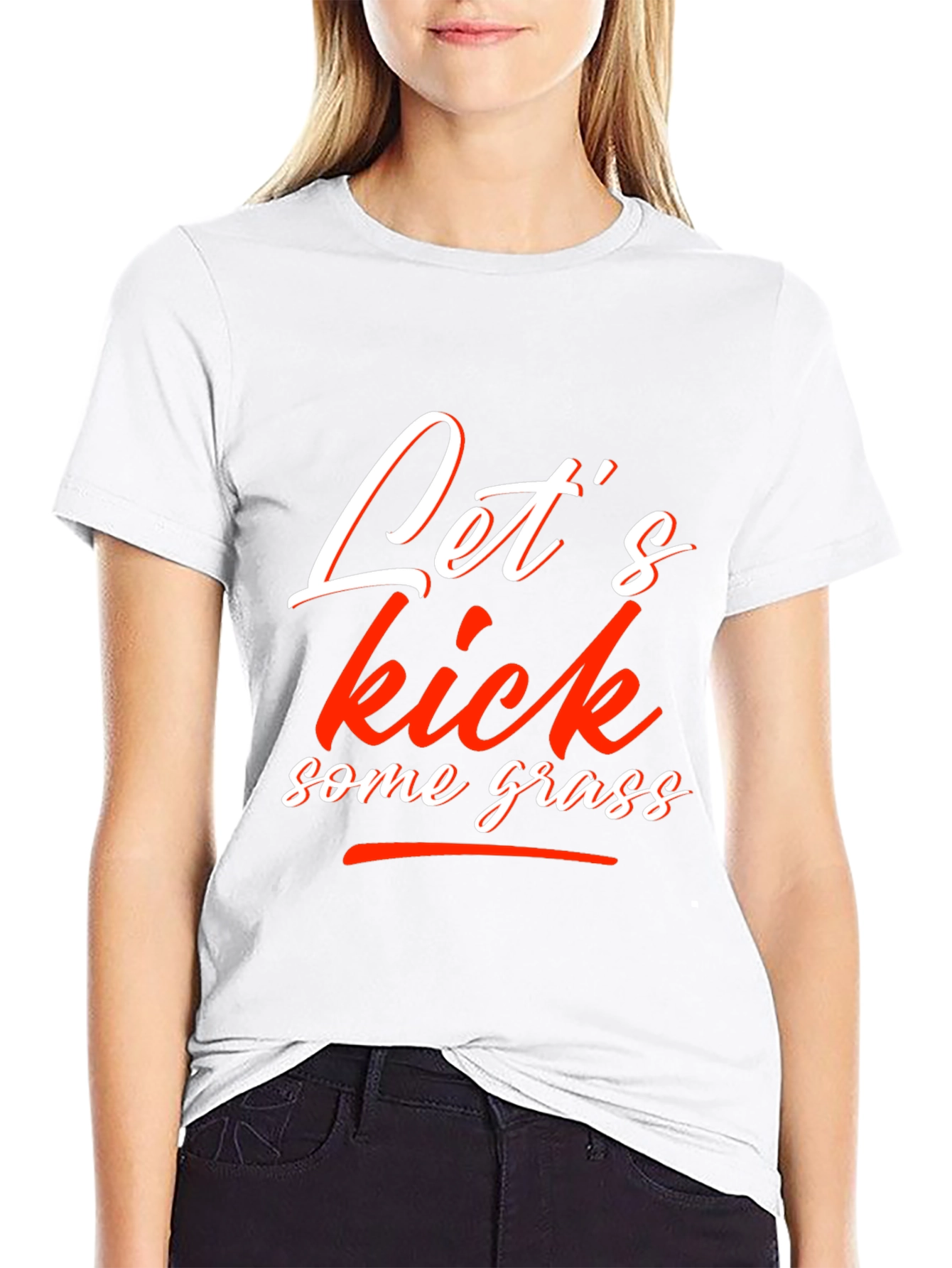 Lets Kick Some Grass Graphic Tee - Black