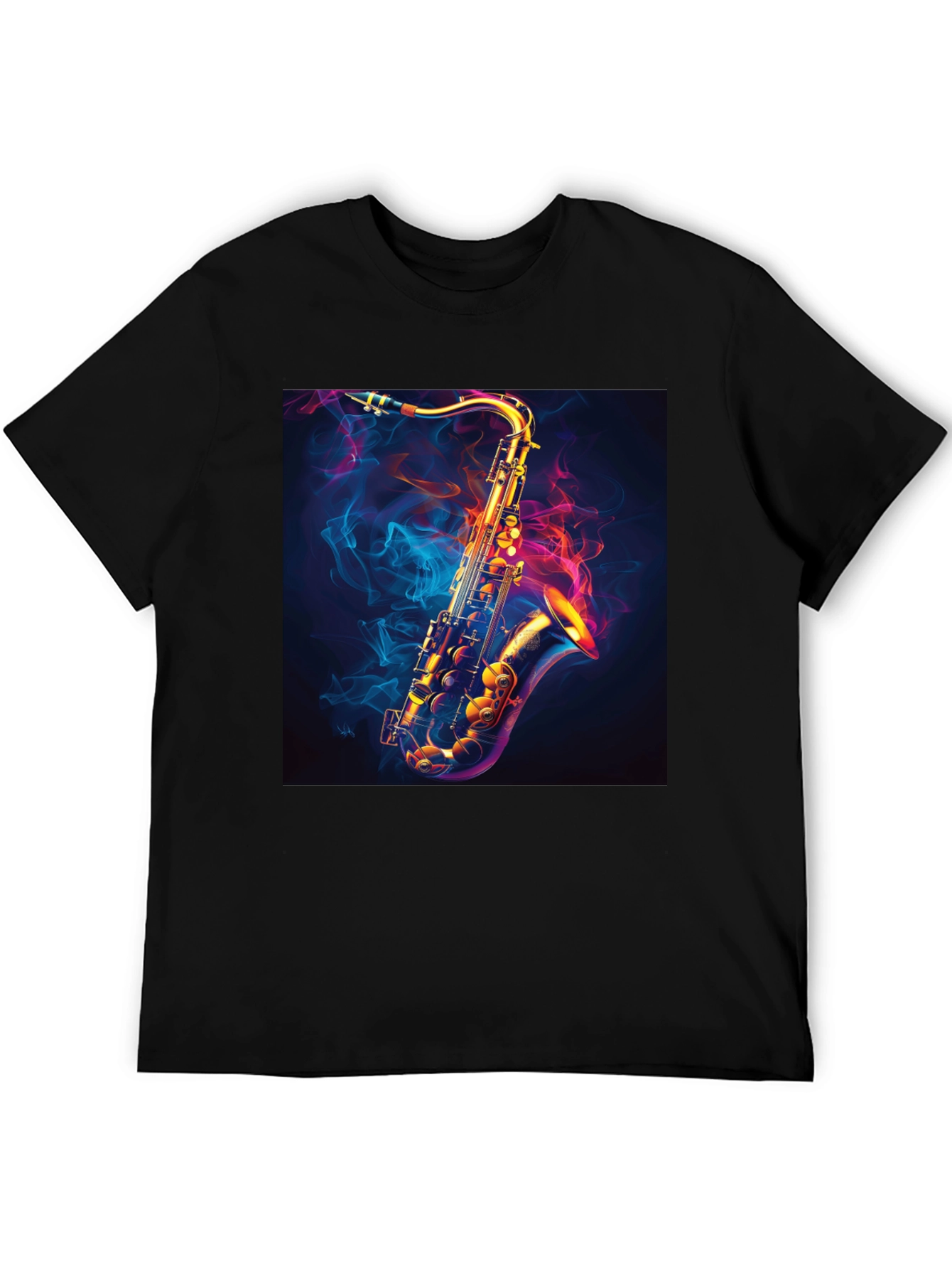 Saxophone Graphic Black T-Shirt - Cool Musical Tee