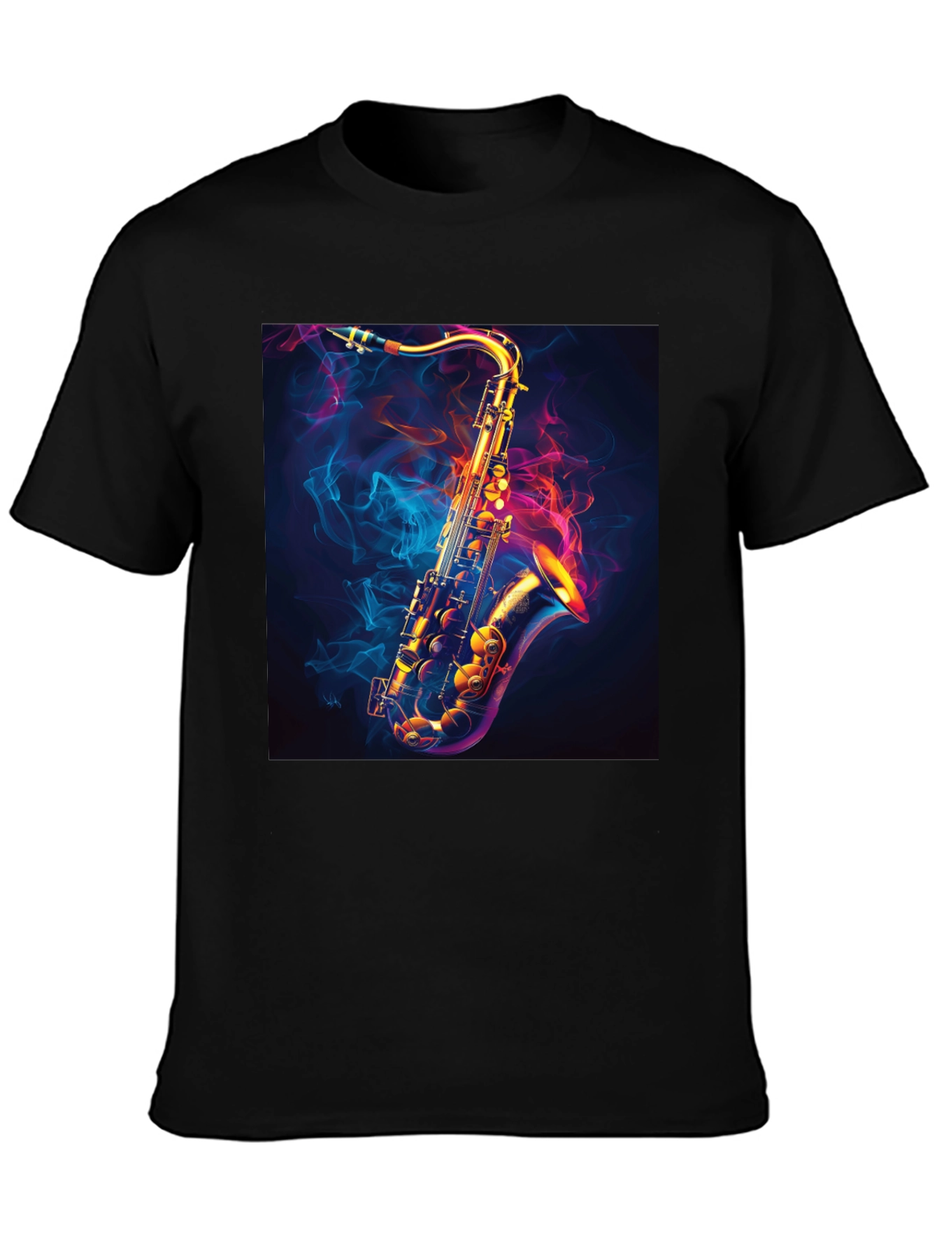 Saxophone Graphic Black T-Shirt - Cool Musical Tee