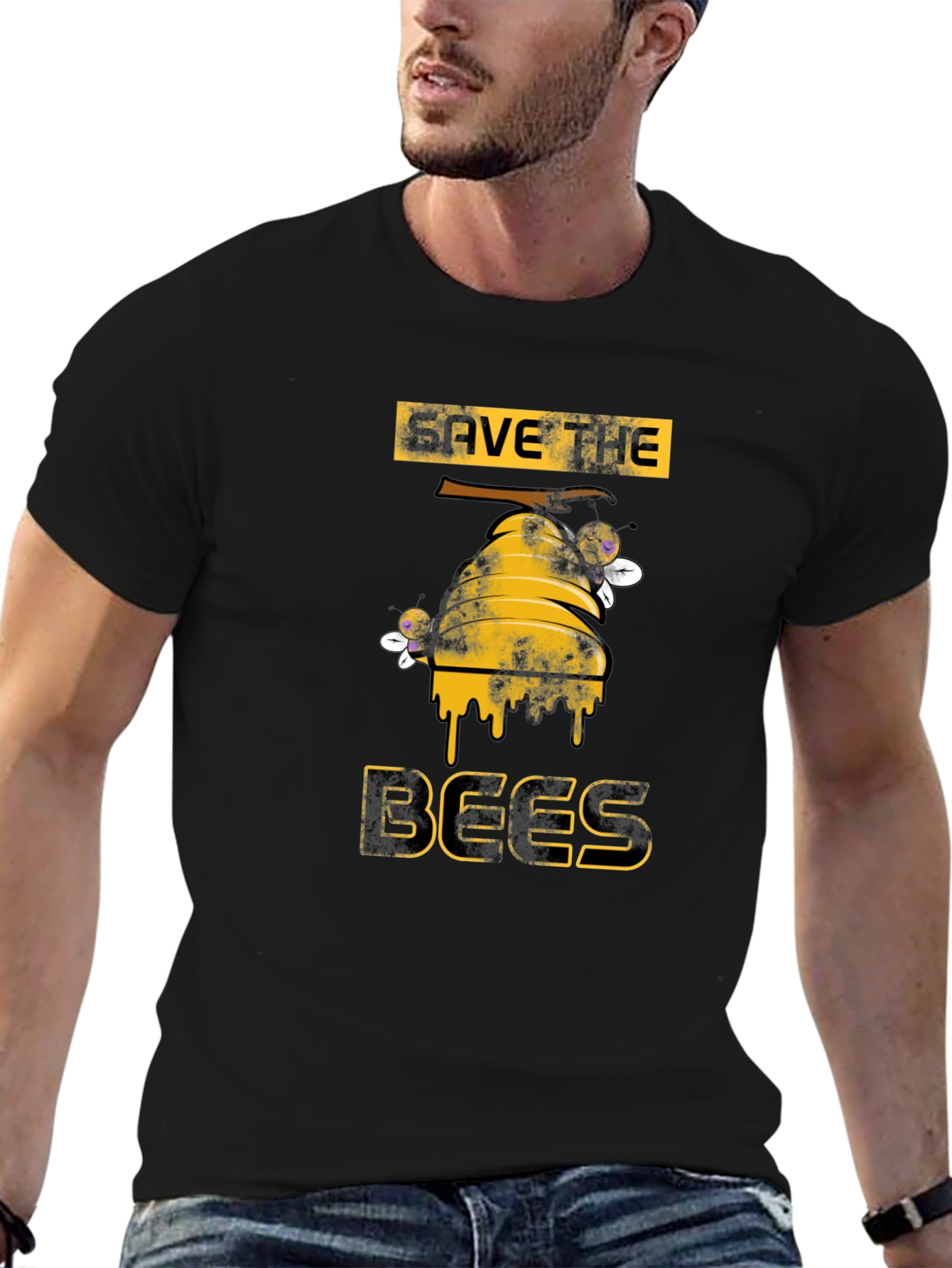Save the Bees Graphic T-Shirt - Black