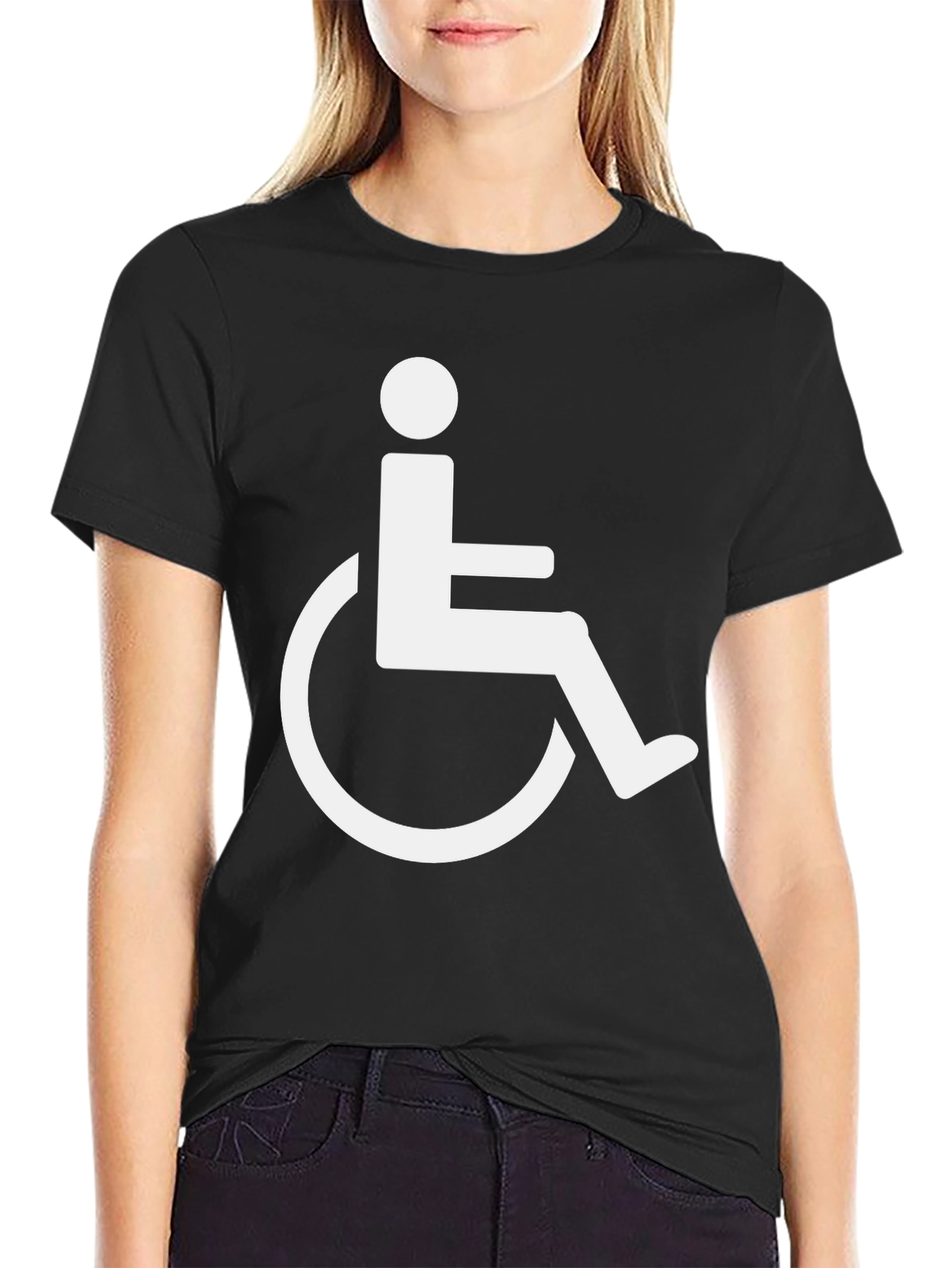 Wheelchair Symbol Black T-Shirt