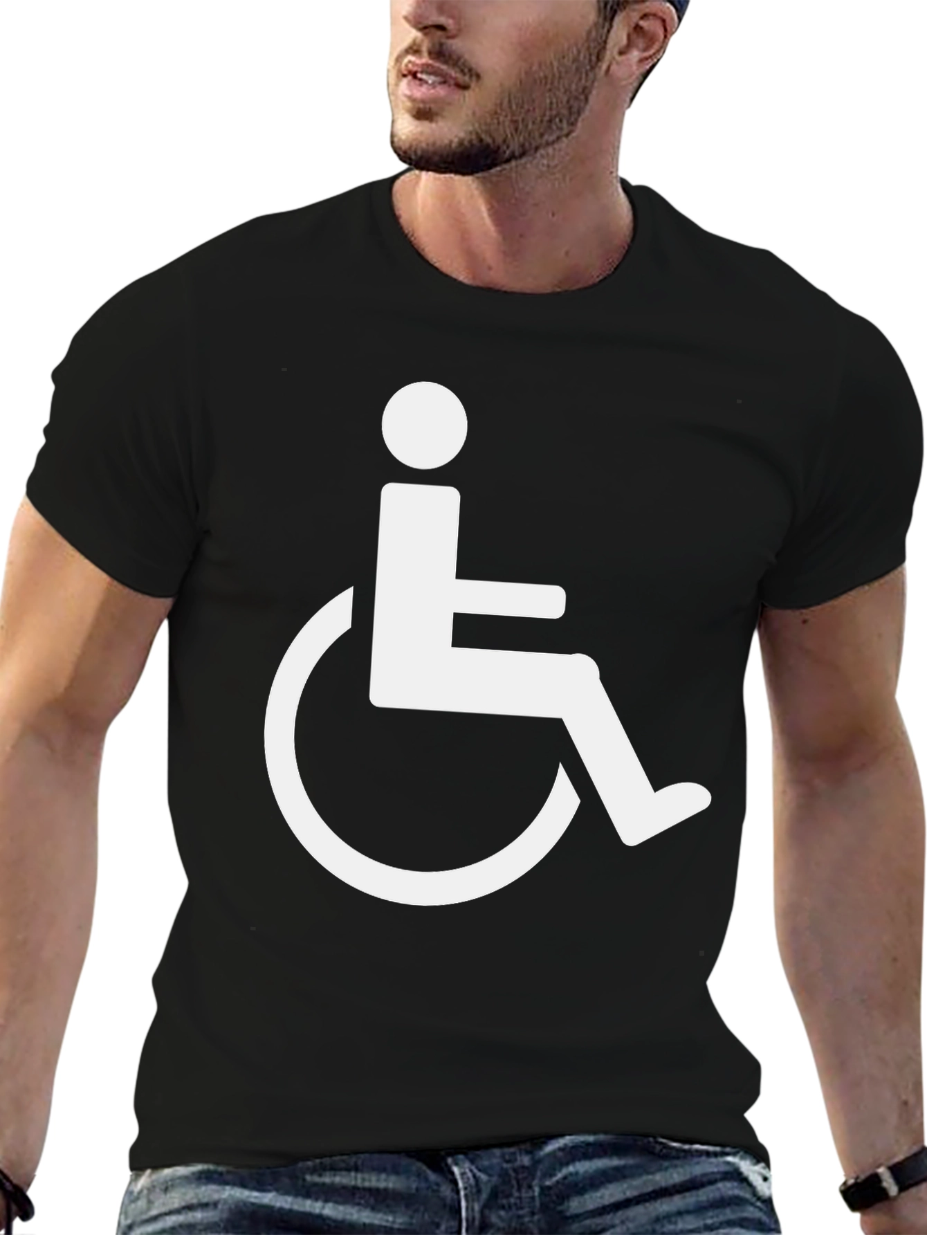 Wheelchair Symbol Black T-Shirt