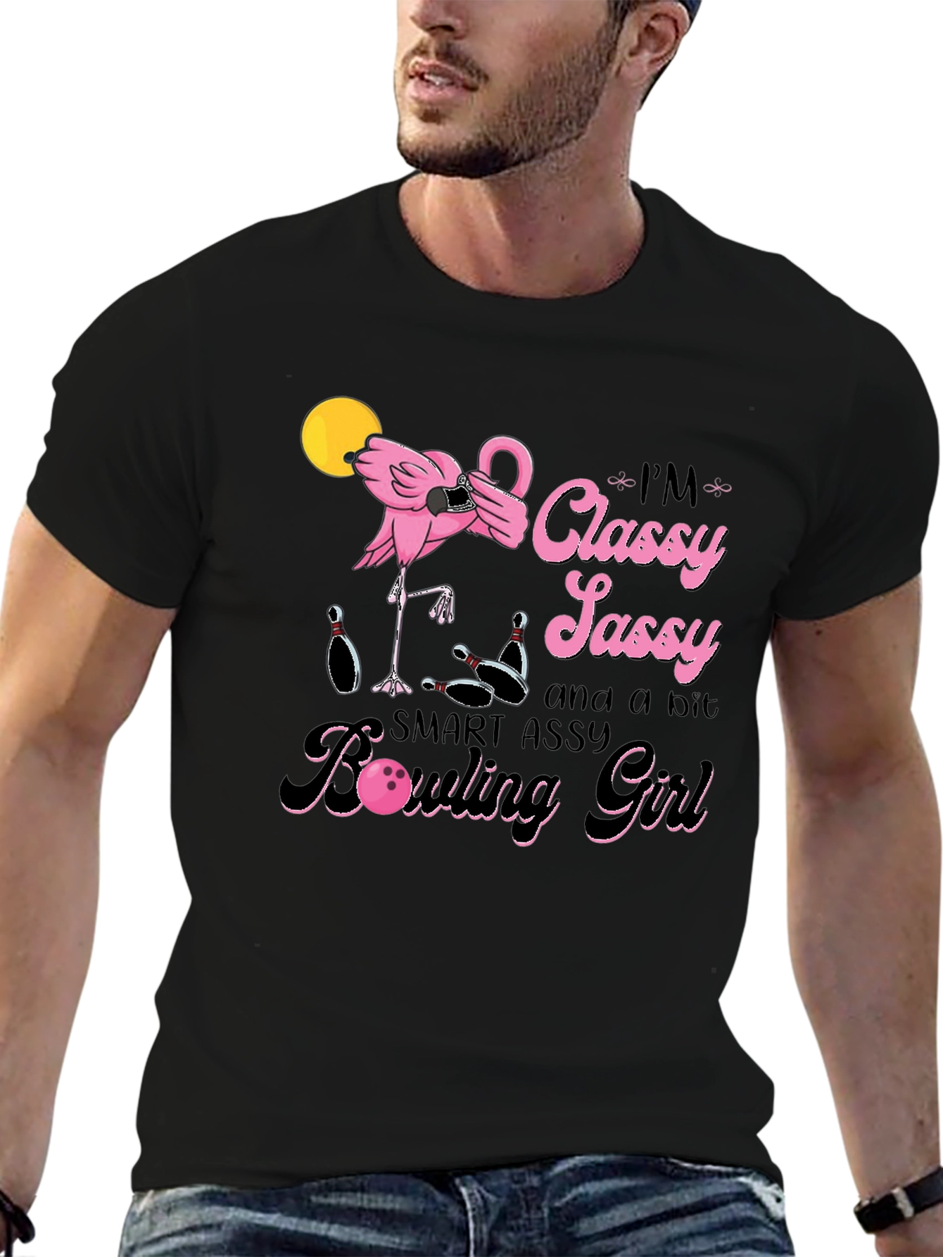 Classy Sassy Bowling Girl Graphic T-Shirt