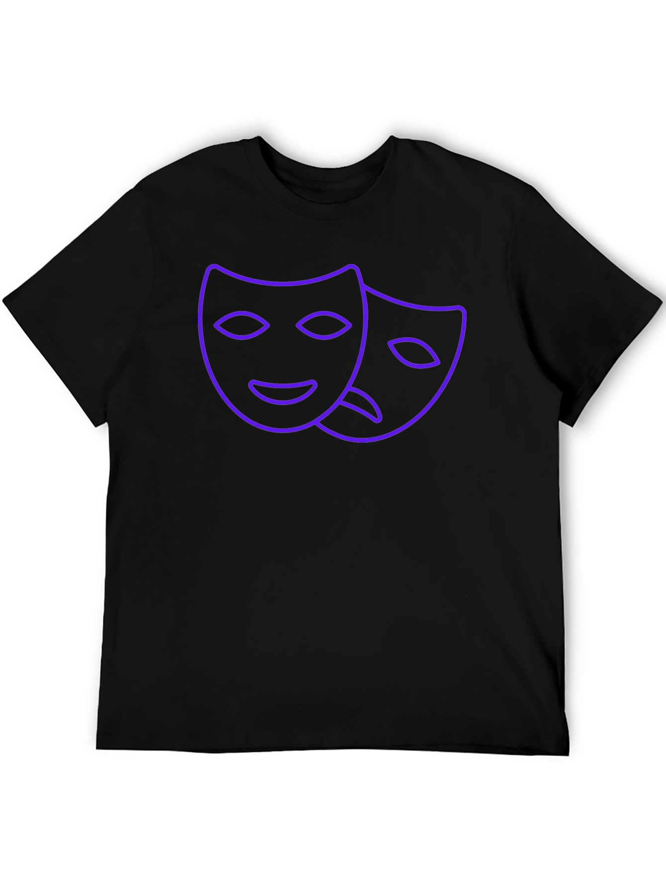 Drama Masks Graphic Tee - Black Crew Neck T-Shirt