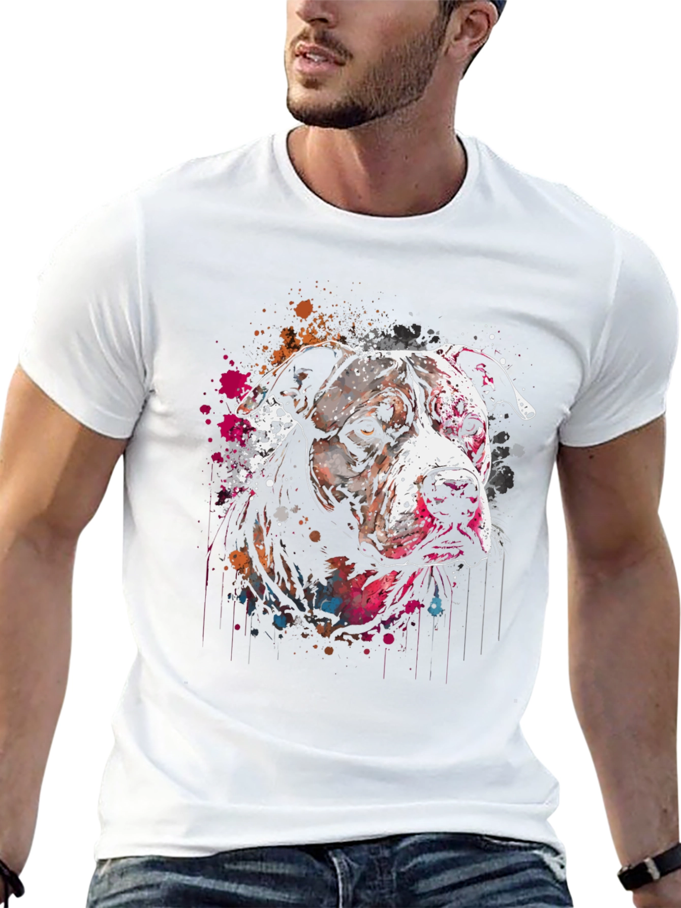 Dog Splash Art T-Shirt - Unique Canine Design