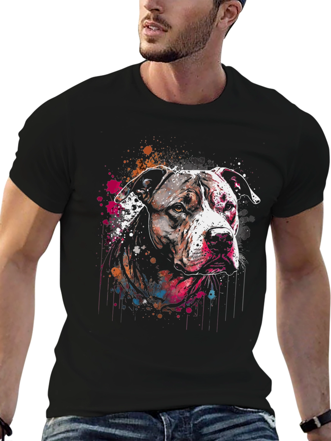 Dog Splash Art T-Shirt - Unique Canine Design